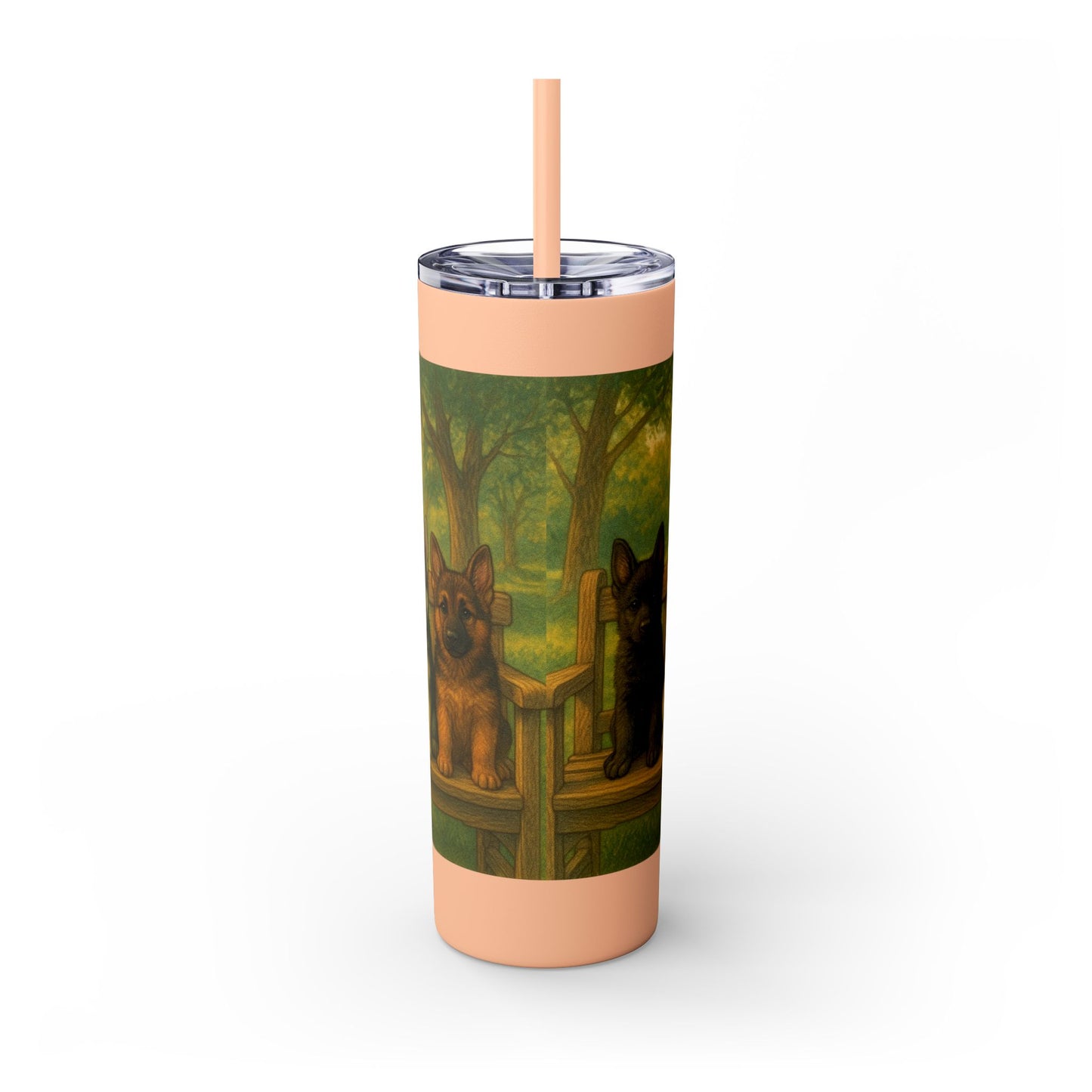 German Shepherd puppies Tumbler with Straw, 20oz