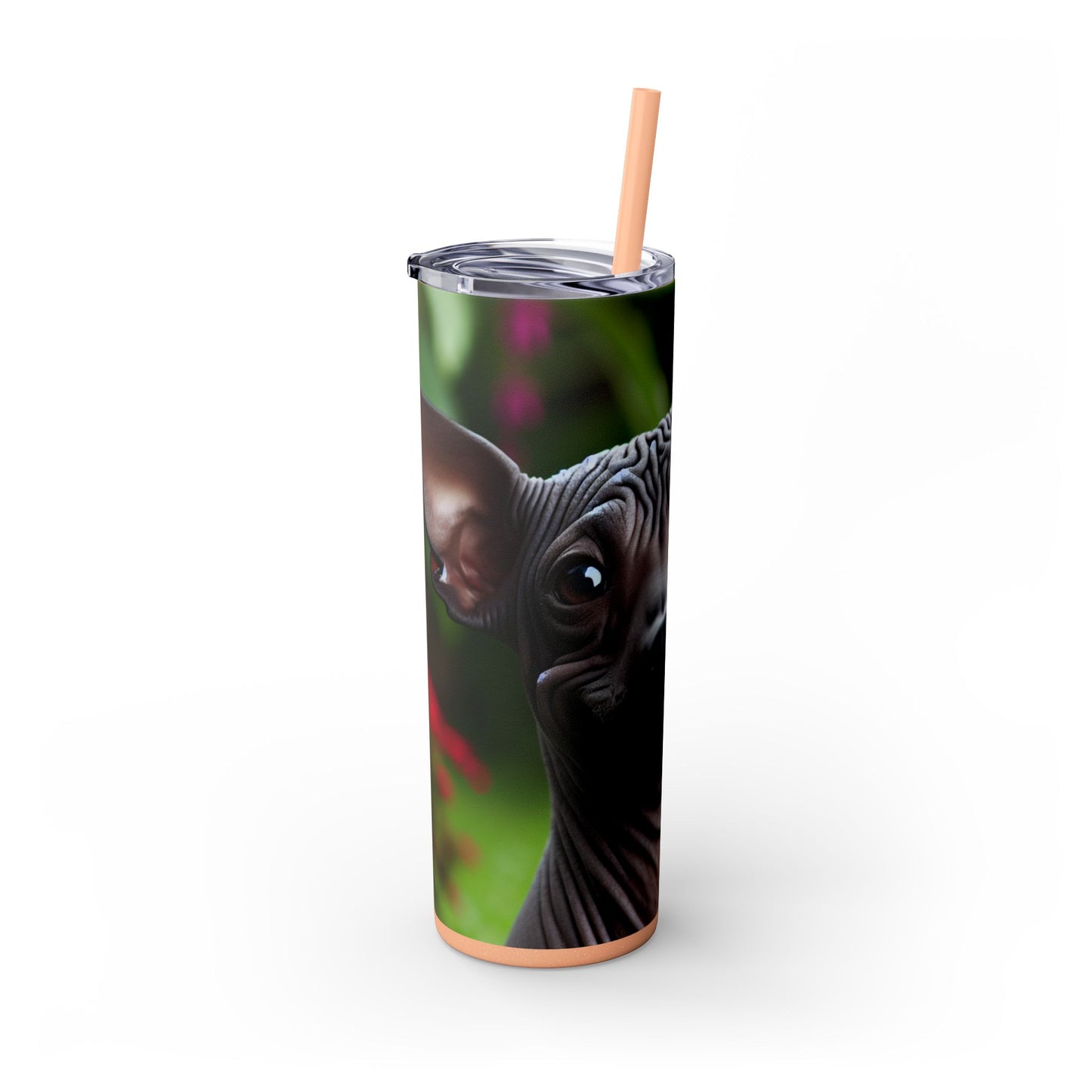 Peruvian Hairless Dog Skinny Tumbler with Straw, 20oz
