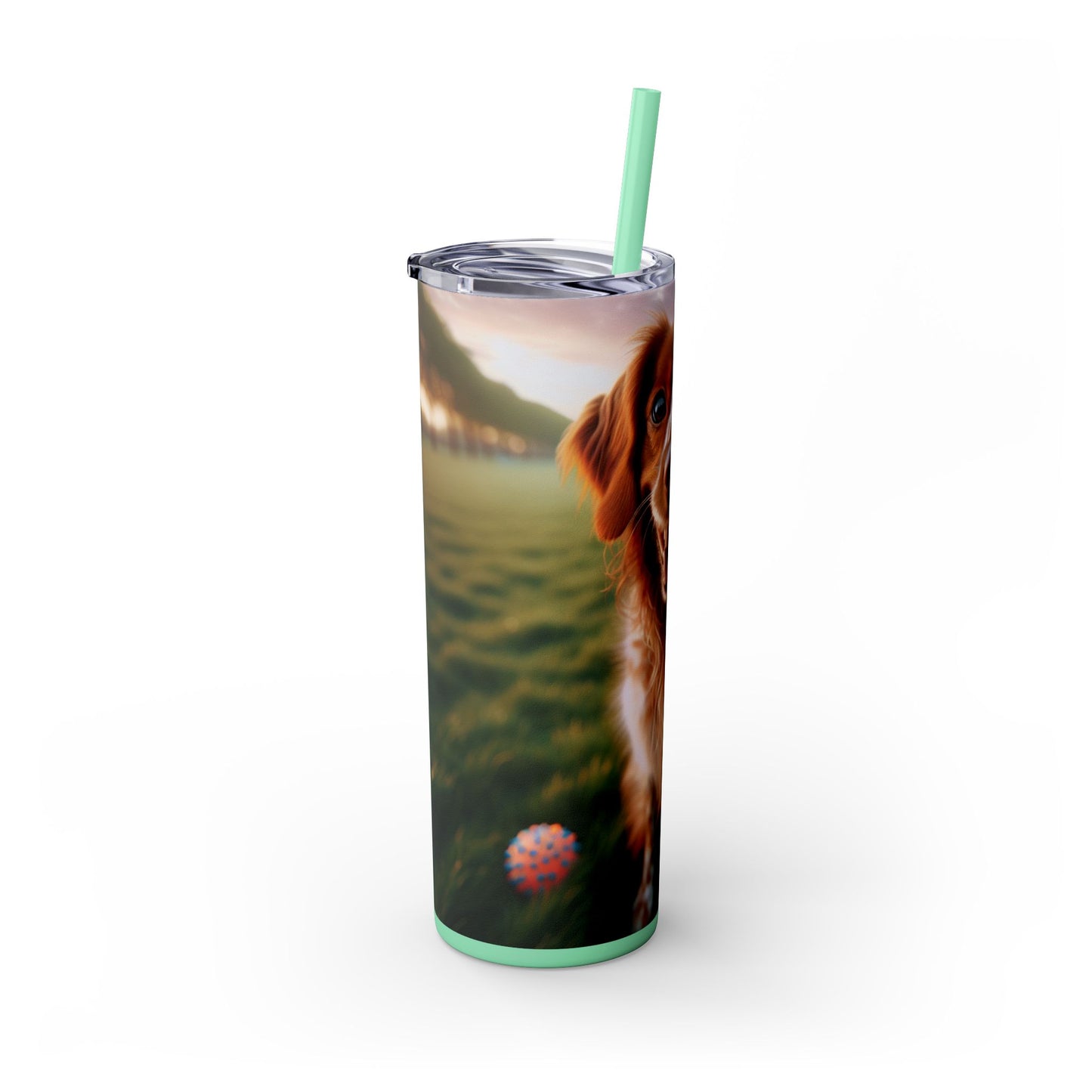 Brittany Dog Tumbler with Straw, 20oz