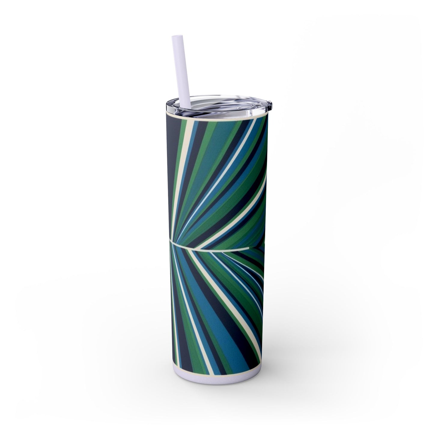 Optical Illusion Skinny Tumbler with Straw, 20oz