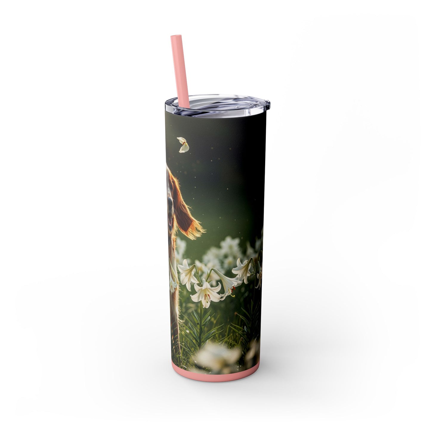 Irish Red and White Setter Tumbler with Straw, 20oz