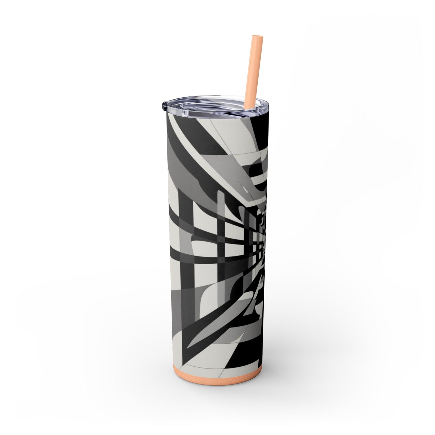 Optical Illusion Skinny Tumbler with Straw, 20oz