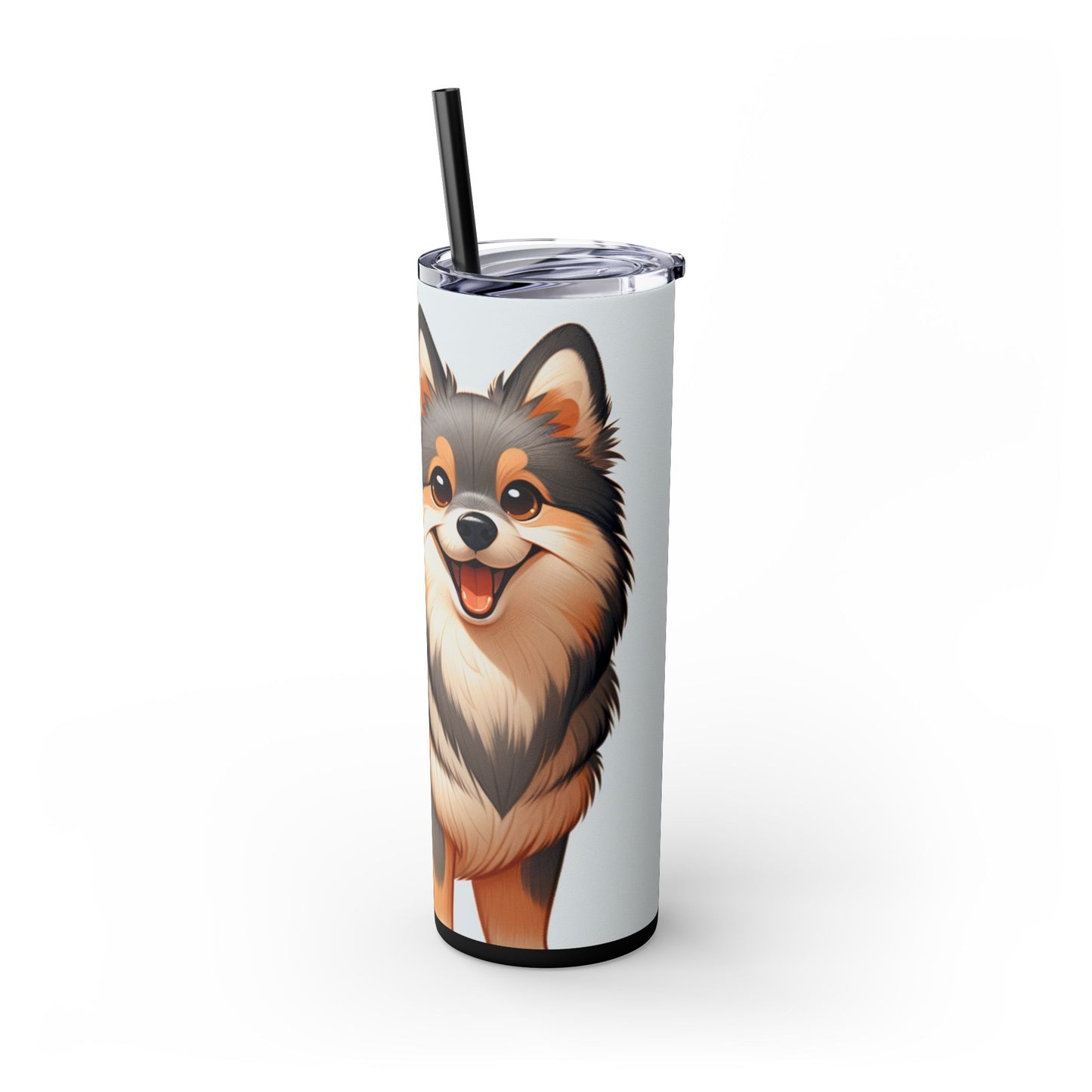 Swedish Vallhund Skinny Tumbler with Straw, 20oz