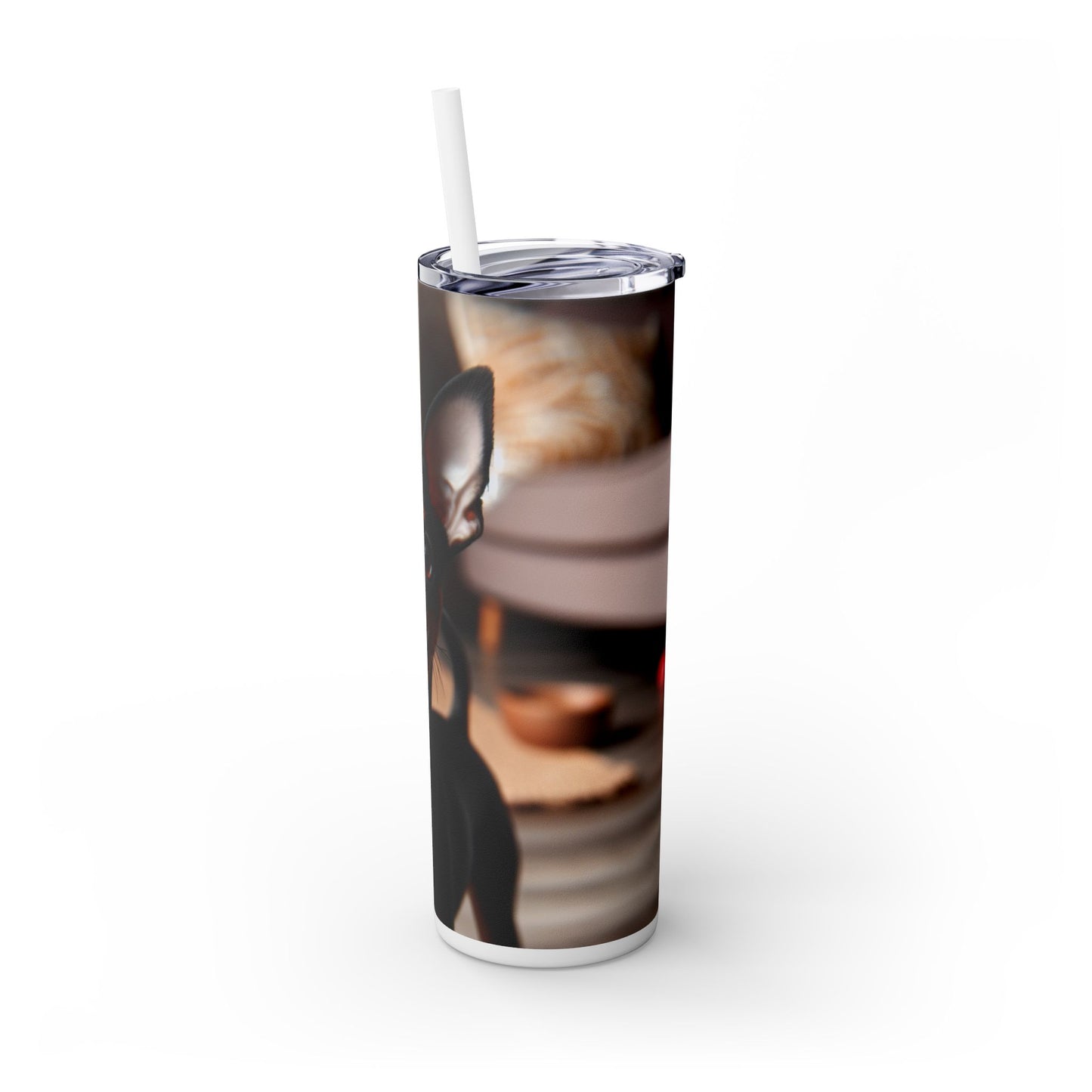 English Toy Terrier Tumbler with Straw, 20oz