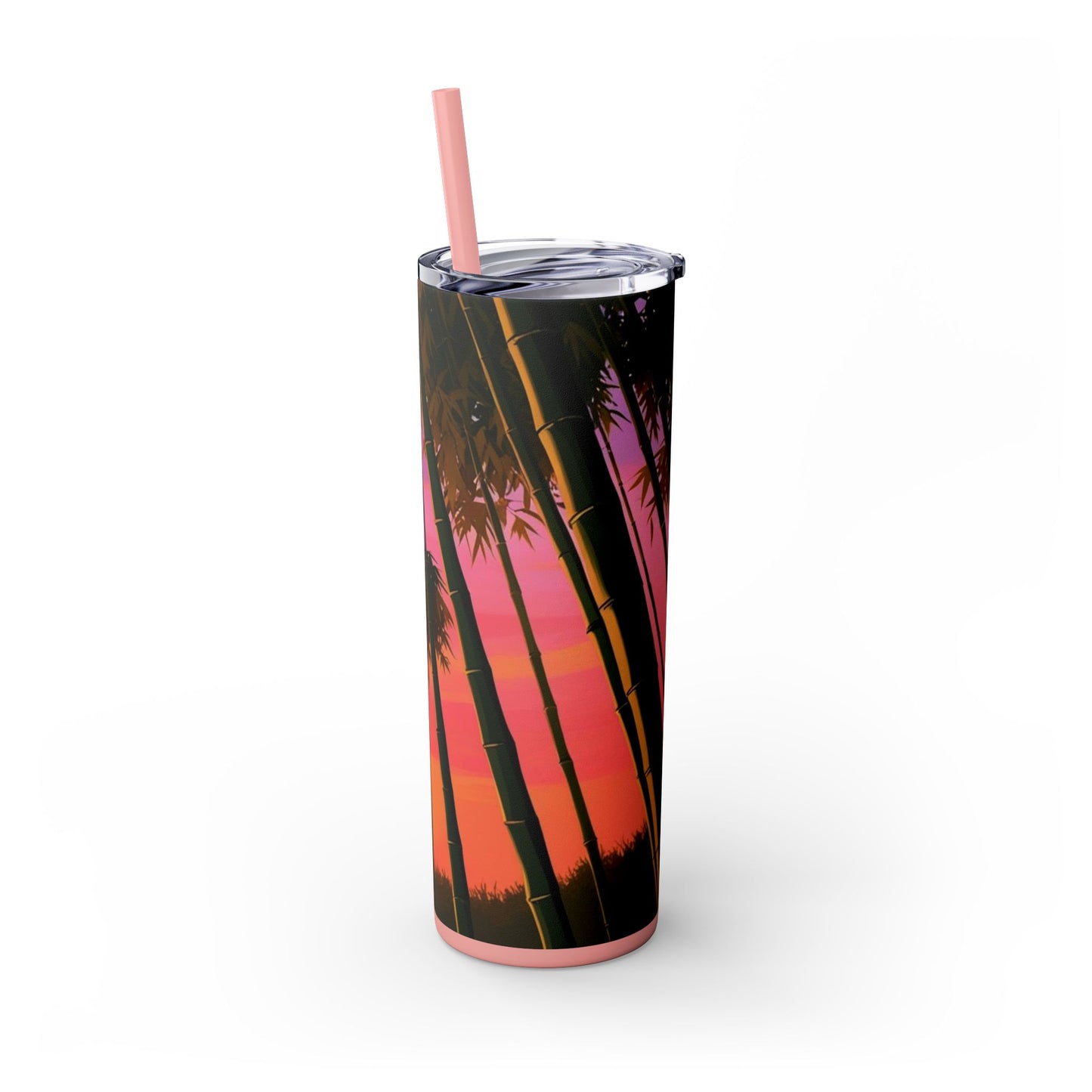 Bamboo Forest Sunrise Skinny Tumbler with Straw, 20oz