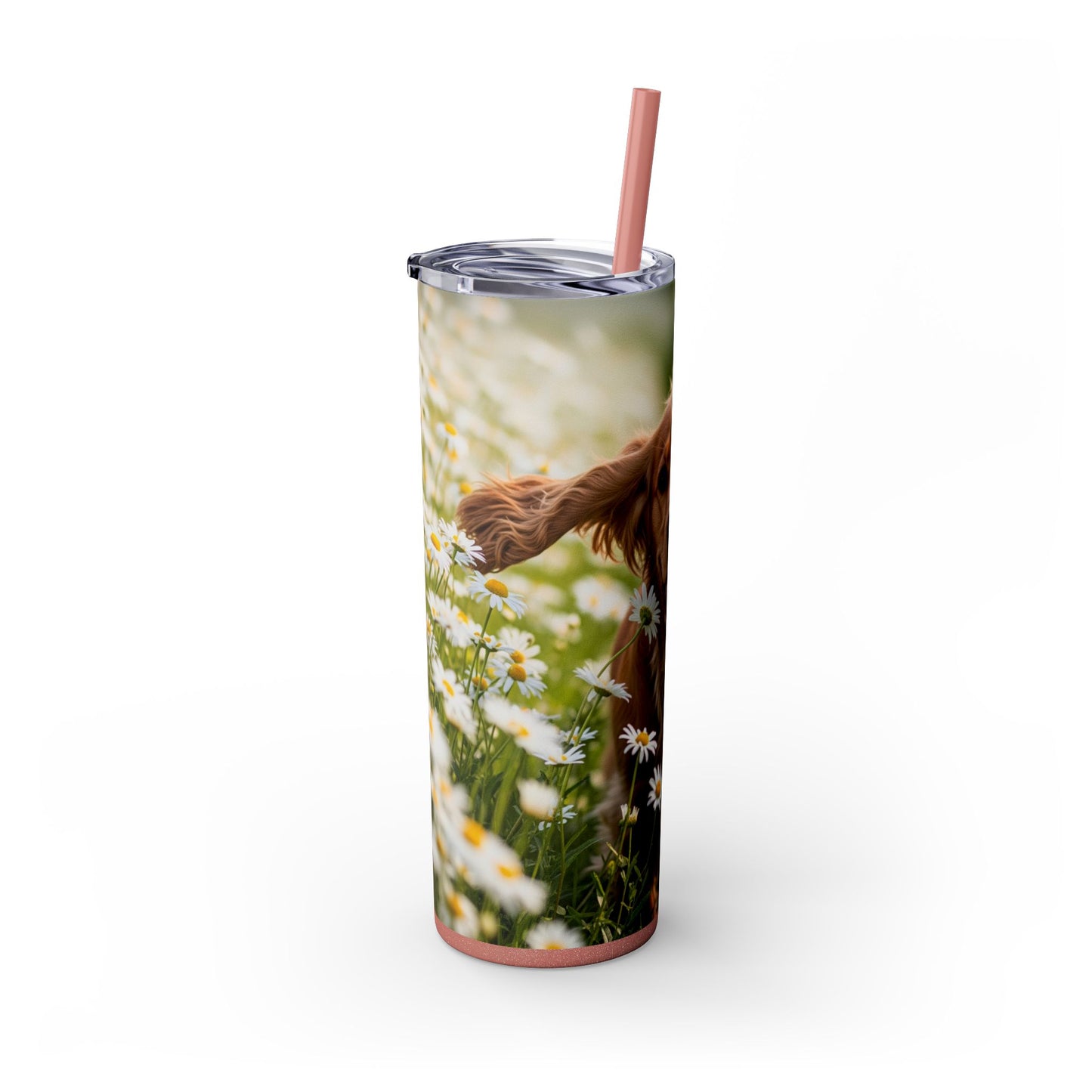 English Cocker Spaniel Skinny Tumbler with Straw, 20oz