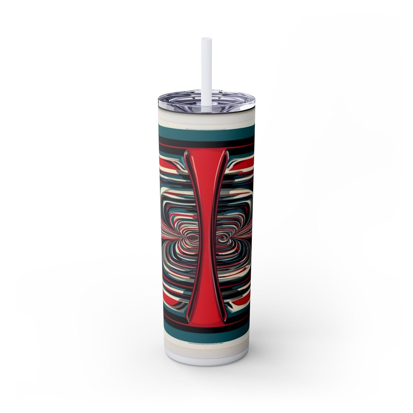 Optical Illusion Skinny Tumbler with Straw, 20oz