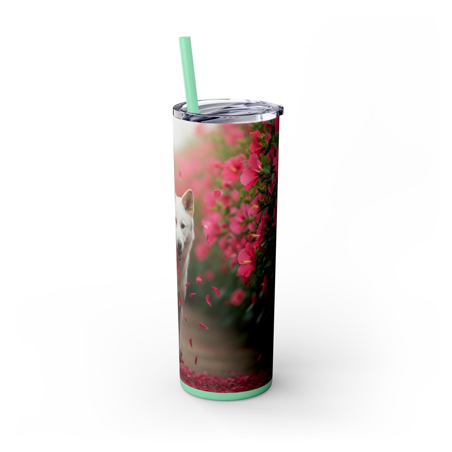 Korean Jindo Dog Tumbler with Straw, 20oz