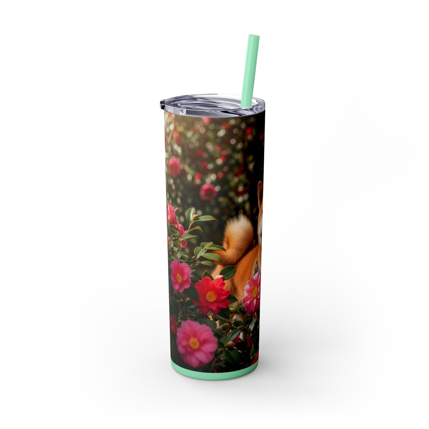 Shiba Inu Skinny Tumbler with Straw, 20oz