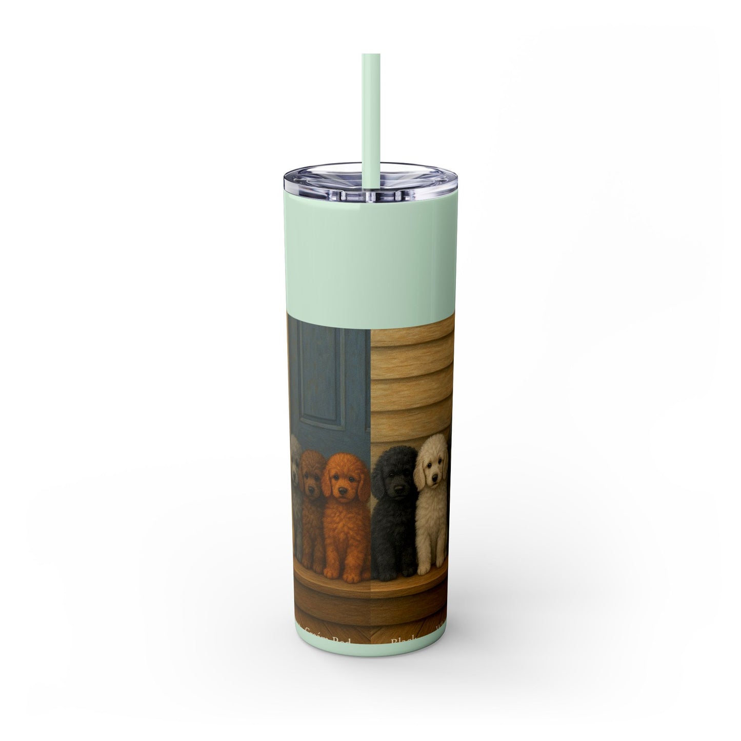 Poodle puppies Tumbler with Straw, 20oz