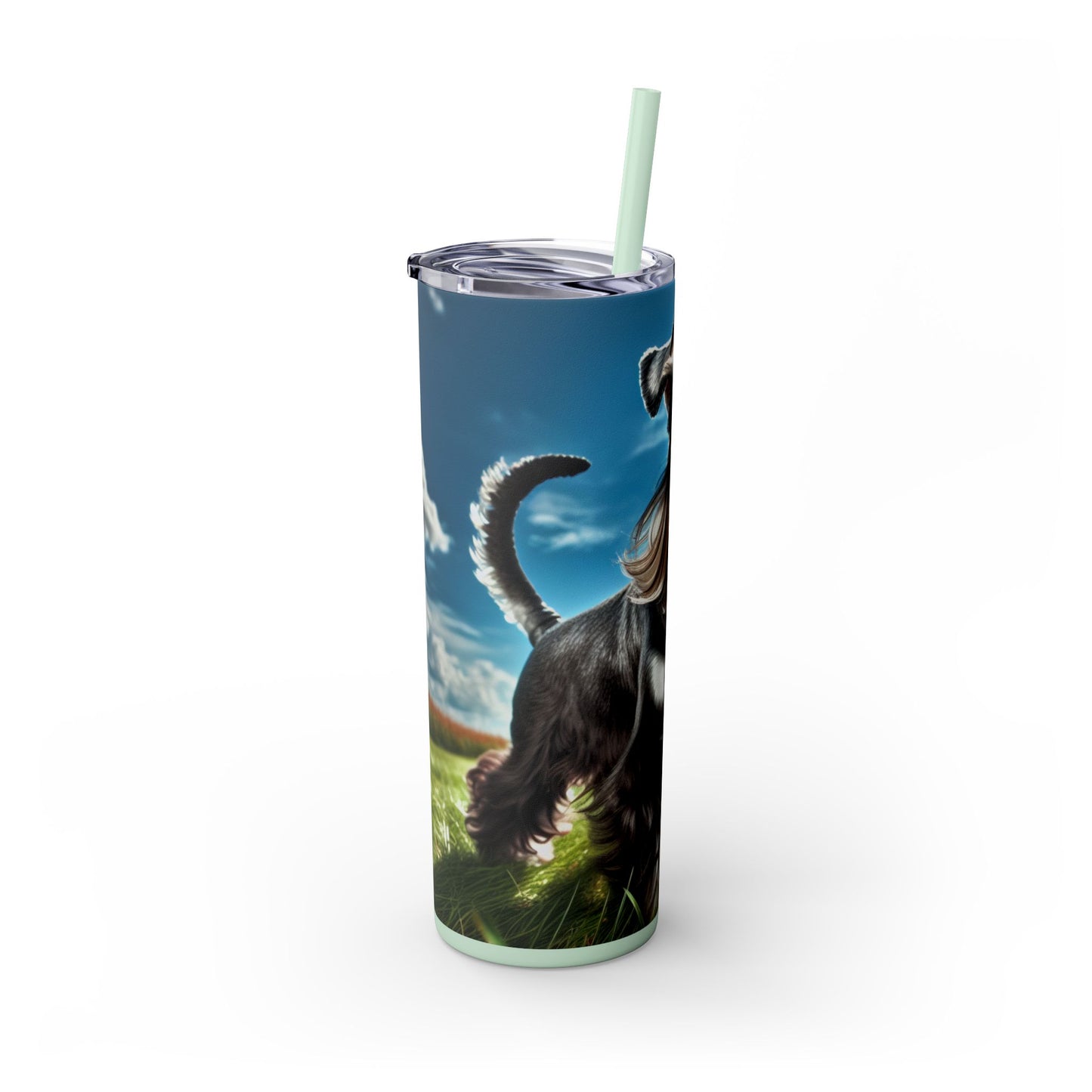 Standard Schnauzer Skinny Tumbler with Straw, 20oz
