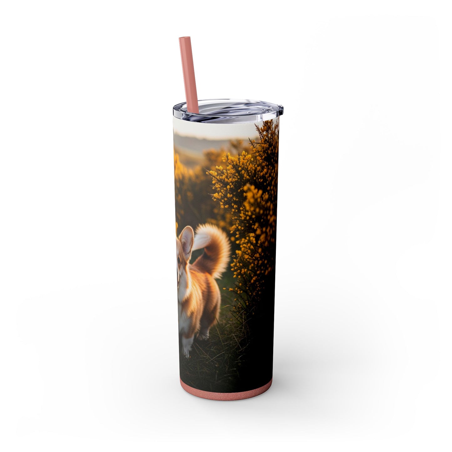 Pembroke Welsh Corgi Skinny Tumbler with Straw, 20oz