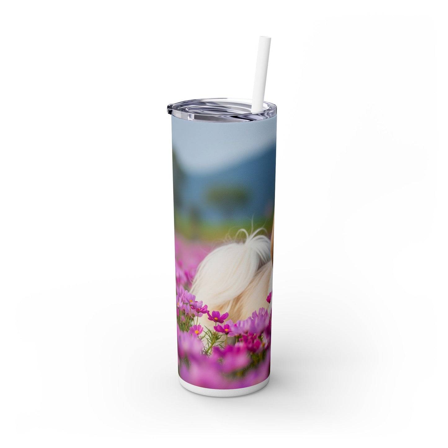 Shih Tzu Skinny Tumbler with Straw, 20oz
