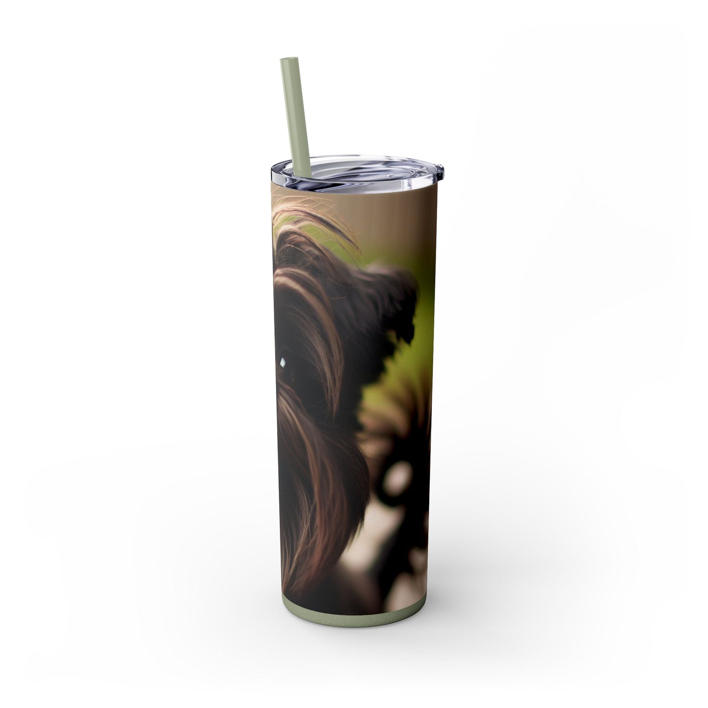 Affenpinscher Skinny Tumbler with Straw, 20oz