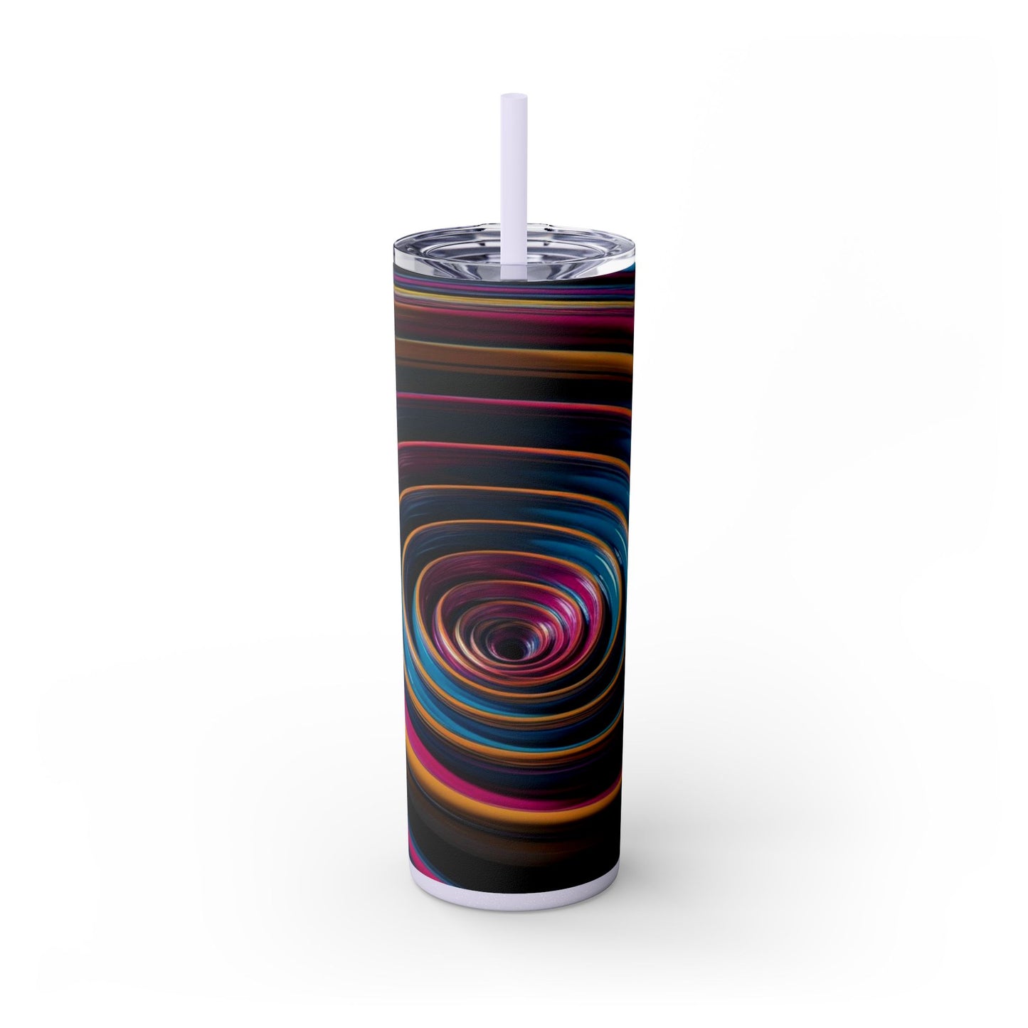 Optical Illusion Skinny Tumbler with Straw, 20oz