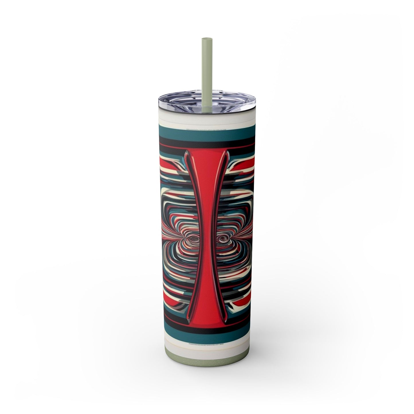 Optical Illusion Skinny Tumbler with Straw, 20oz