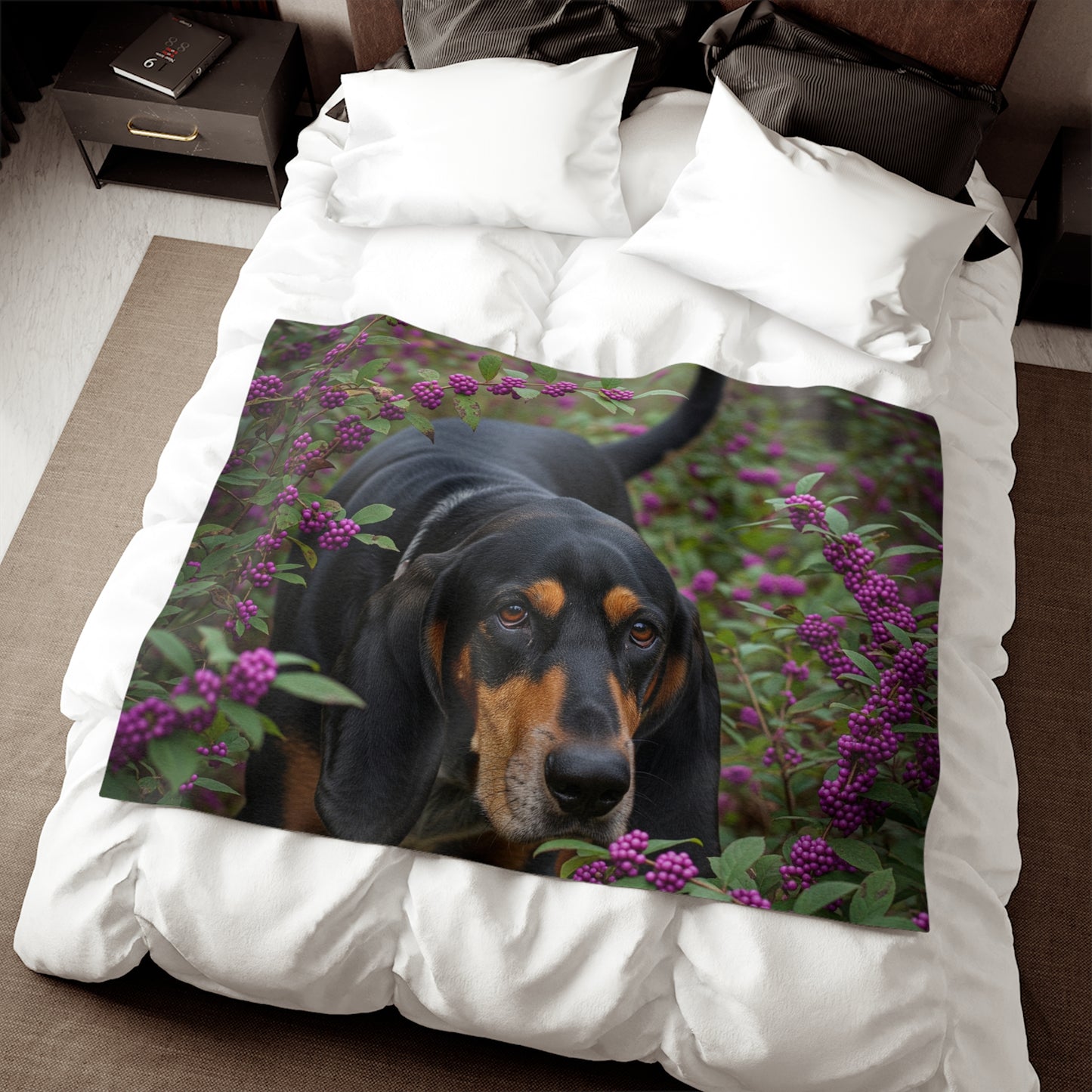 Black and Tan Coonhound Sweatshirt Blanket