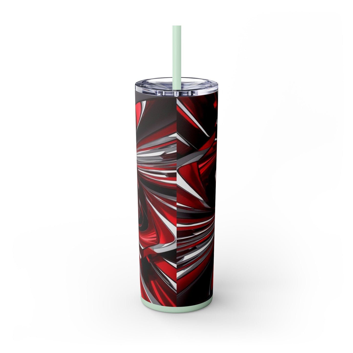 Optical Illusion Skinny Tumbler with Straw, 20oz