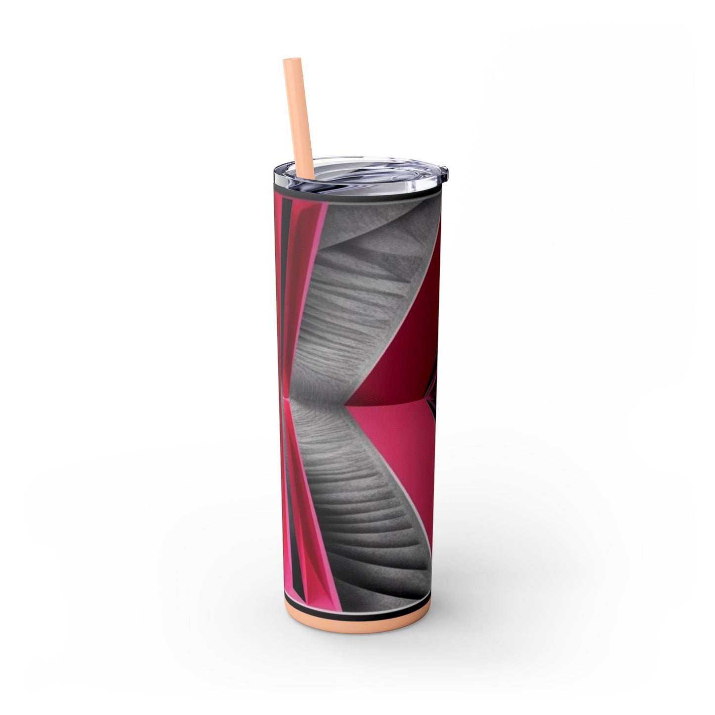 Optical Illusion Skinny Tumbler with Straw, 20oz