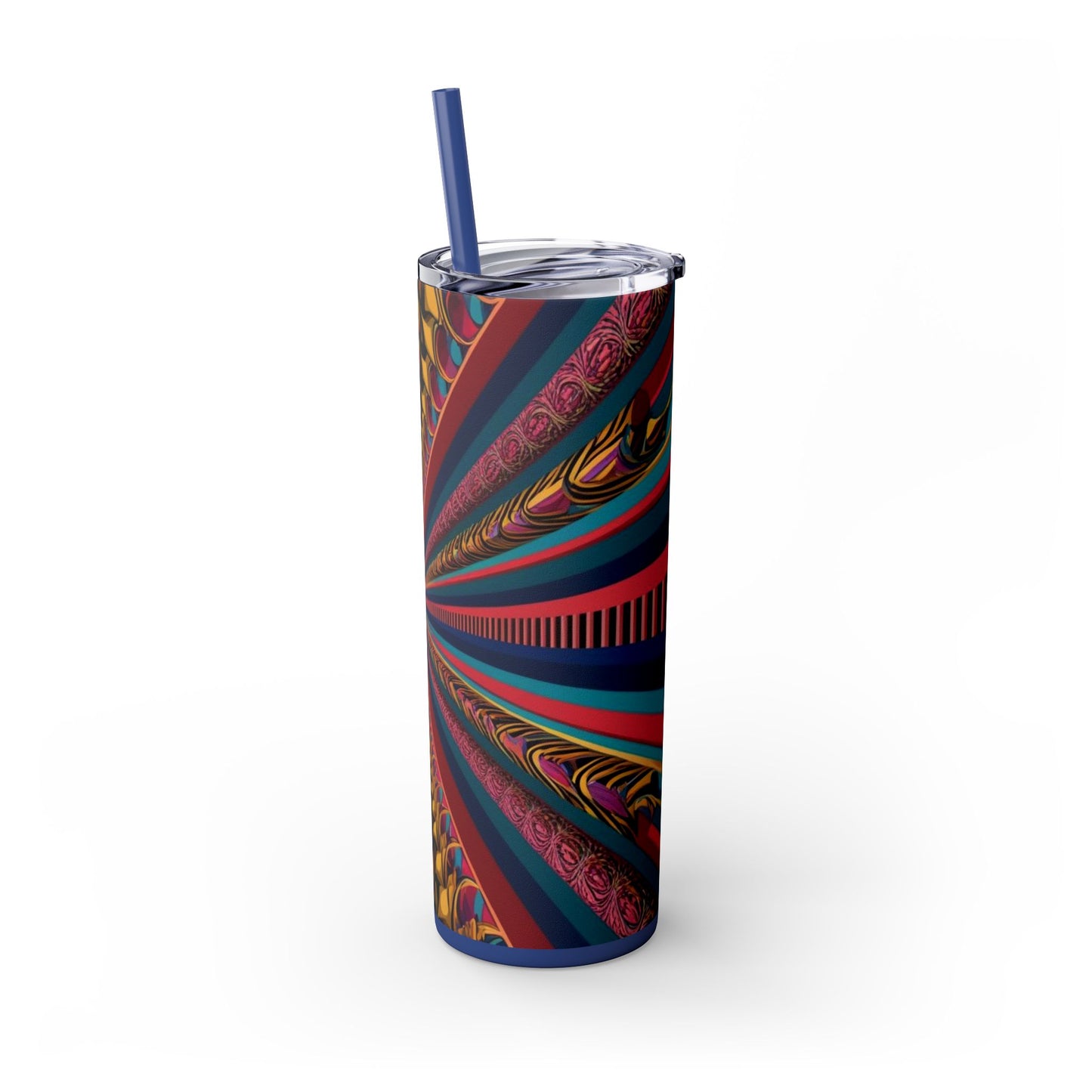 Optical Illusion Skinny Tumbler with Straw, 20oz