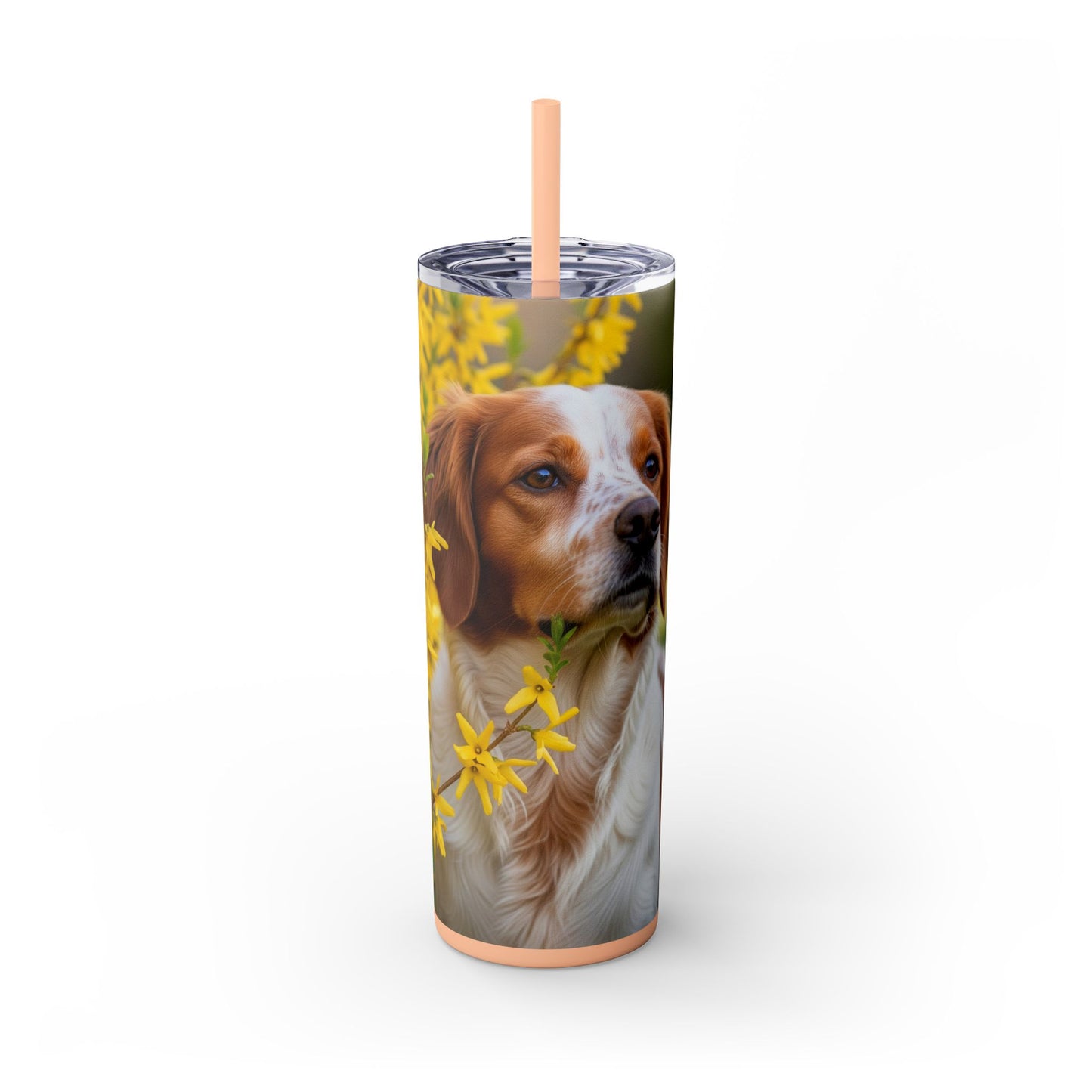 Brittany Dog Tumbler with Straw, 20oz