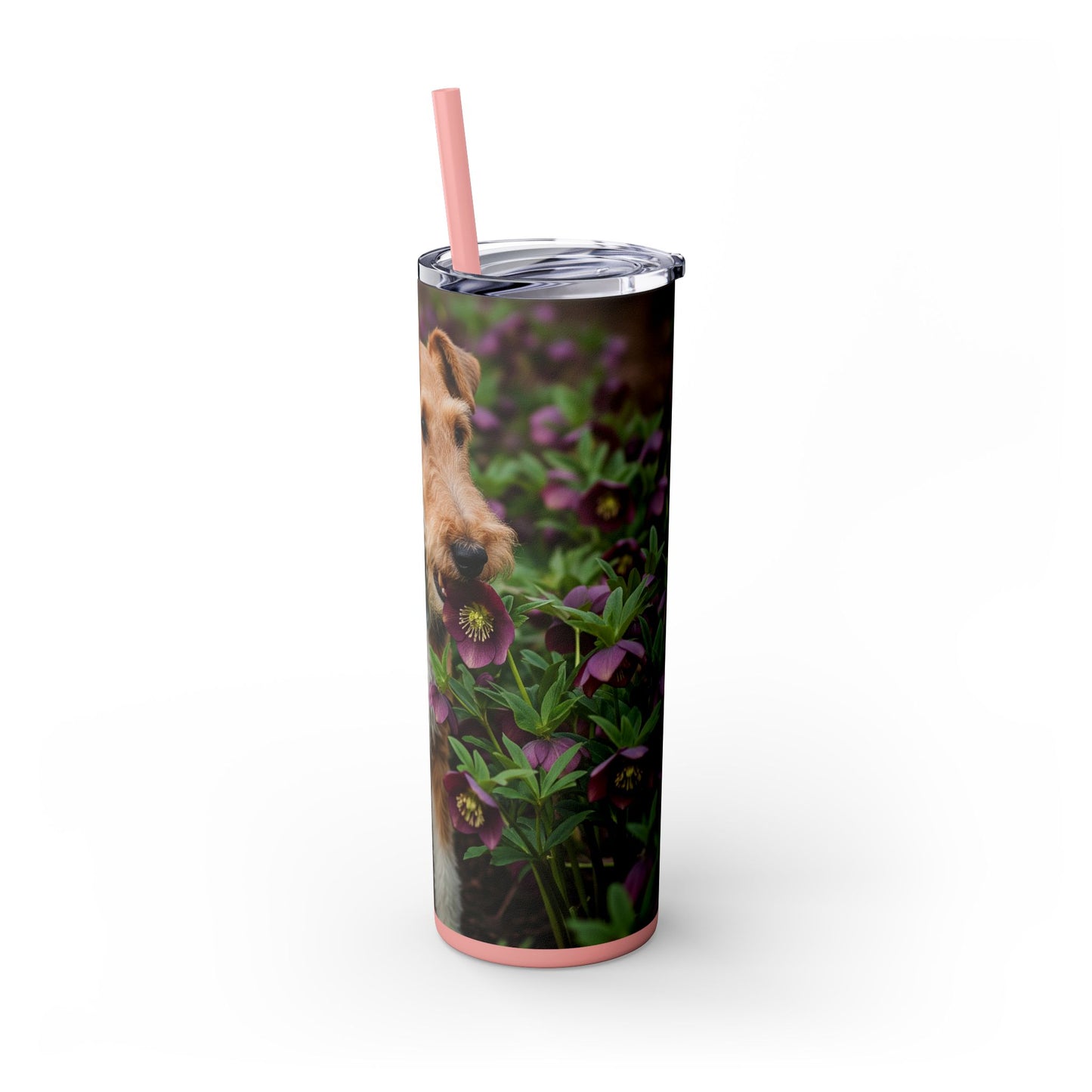 Wire Fox Terrier Skinny Tumbler with Straw, 20oz