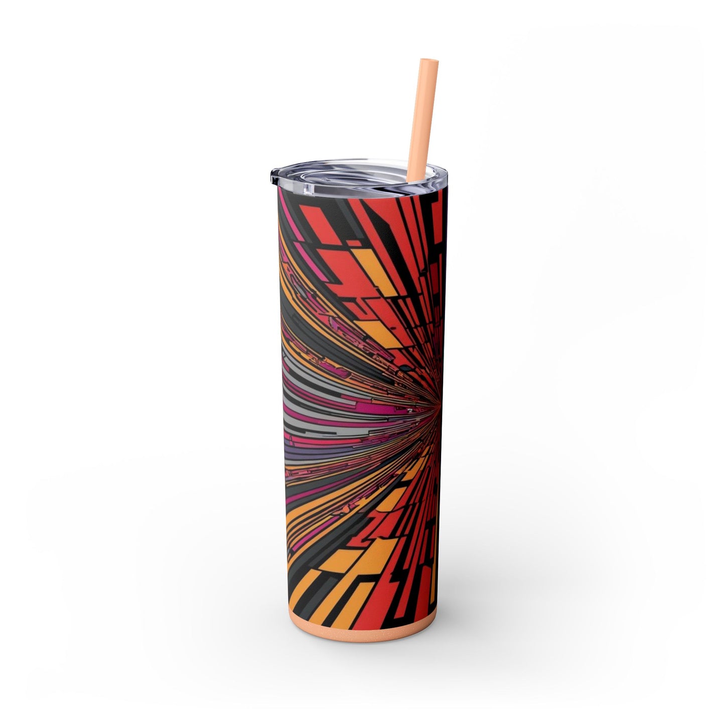 Optical Illusion Skinny Tumbler with Straw, 20oz