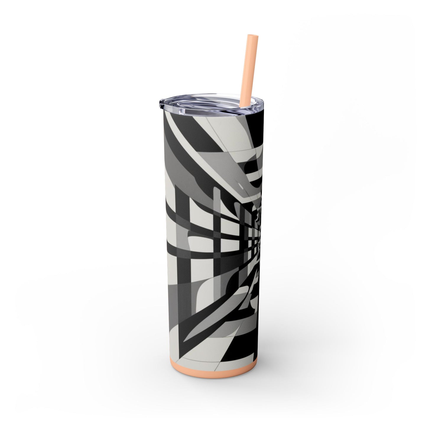 Optical Illusion Skinny Tumbler with Straw, 20oz