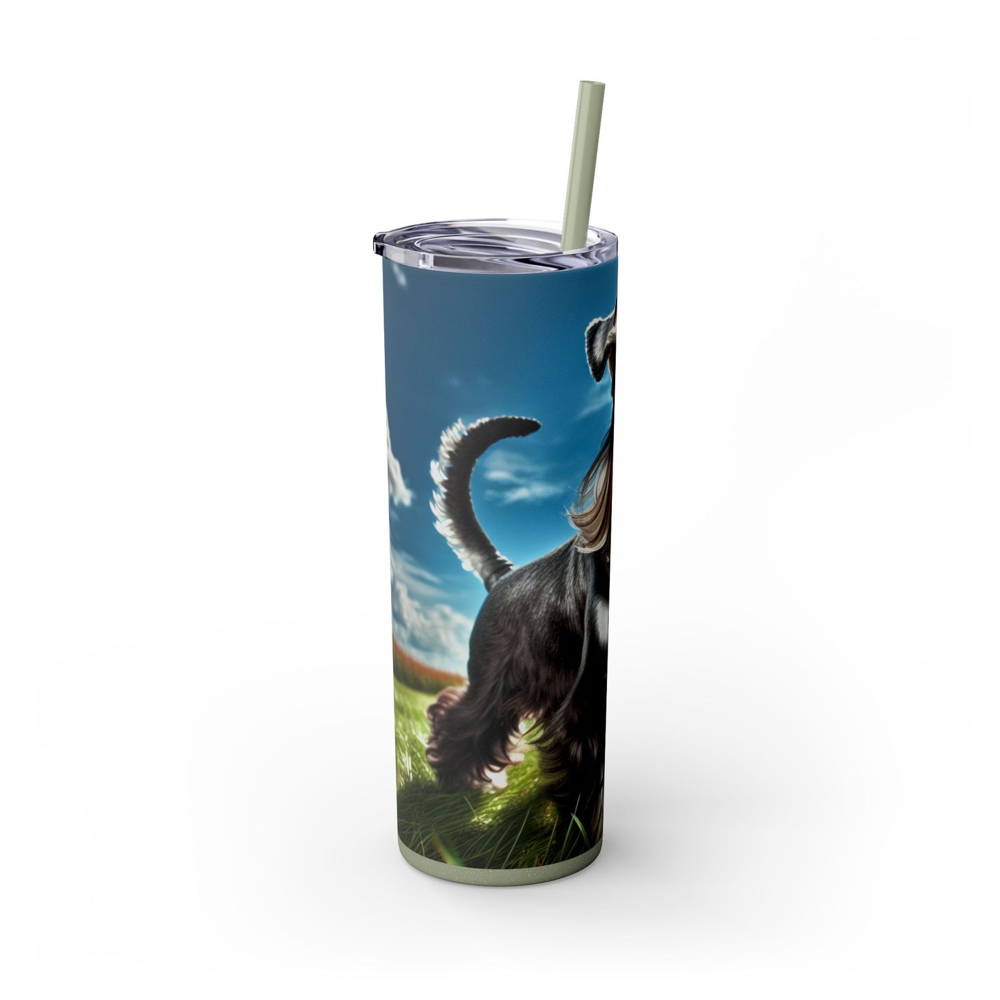 Standard Schnauzer Skinny Tumbler with Straw, 20oz