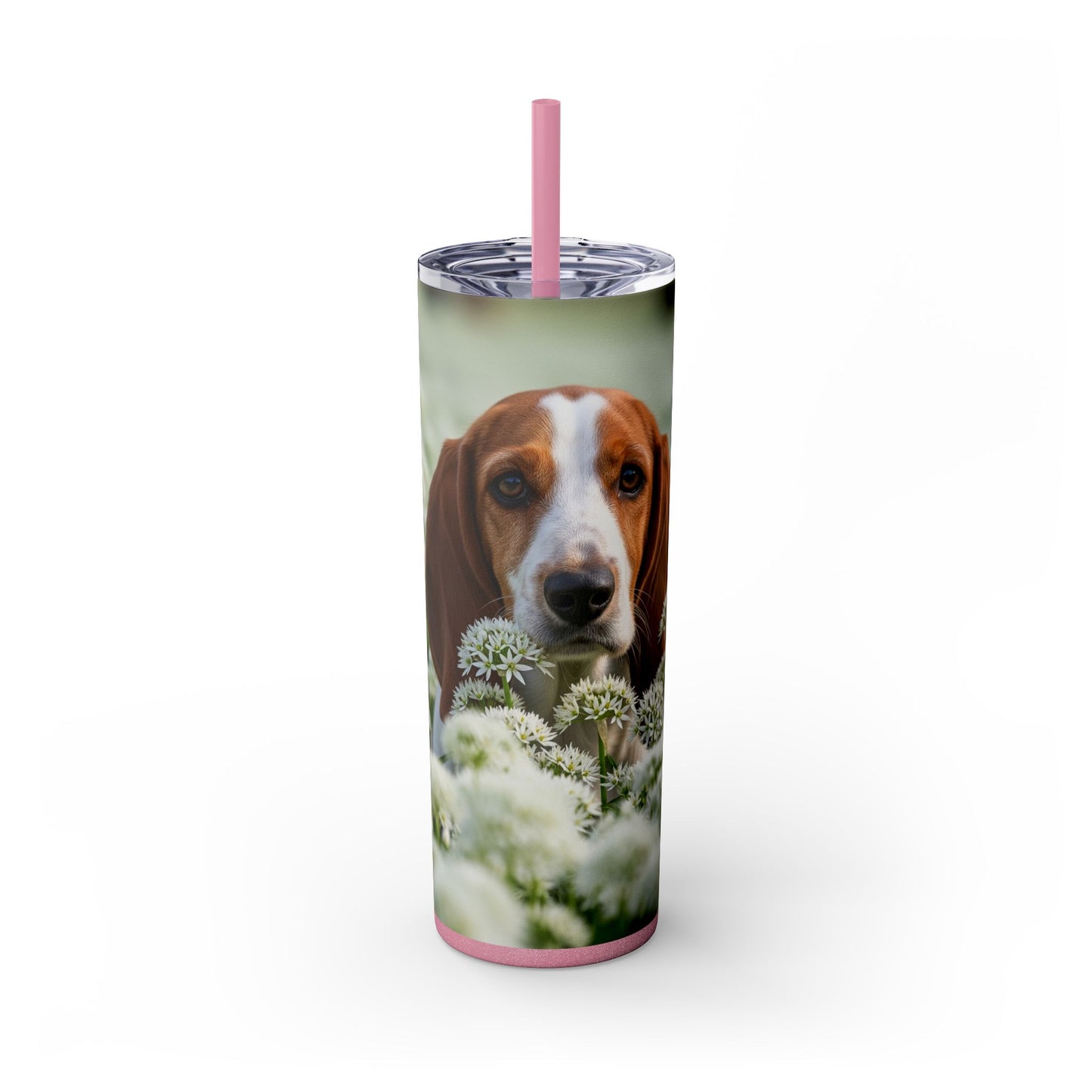 Petit Basset Griffon Vendeen Skinny Tumbler with Straw, 20oz