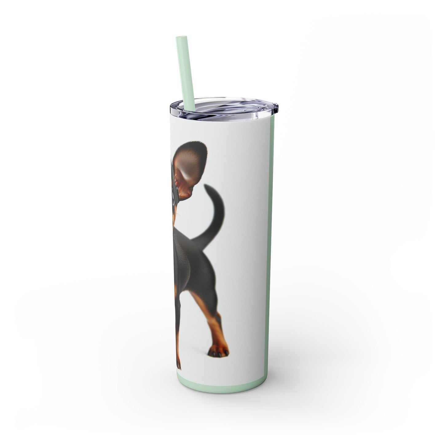Miniature Pinscher Skinny Tumbler with Straw, 20oz