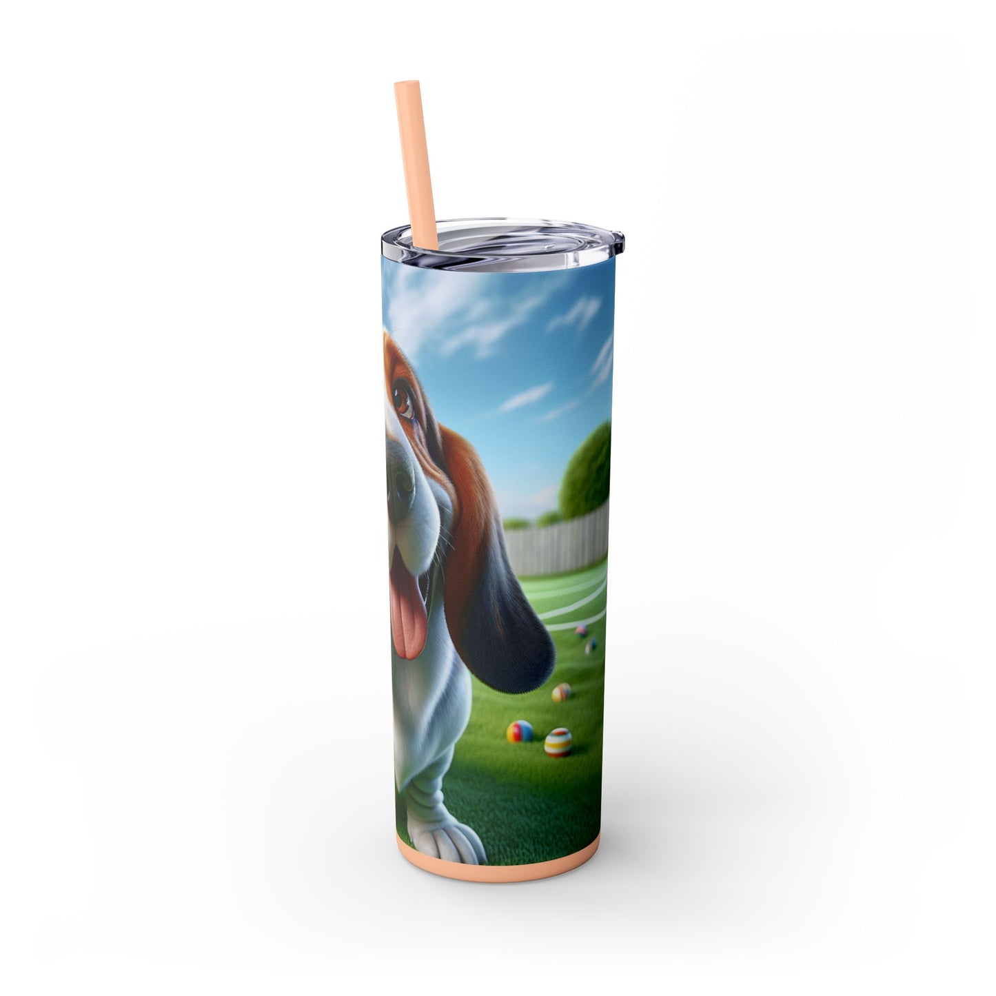 Basset Hound Tumbler with Straw, 20oz