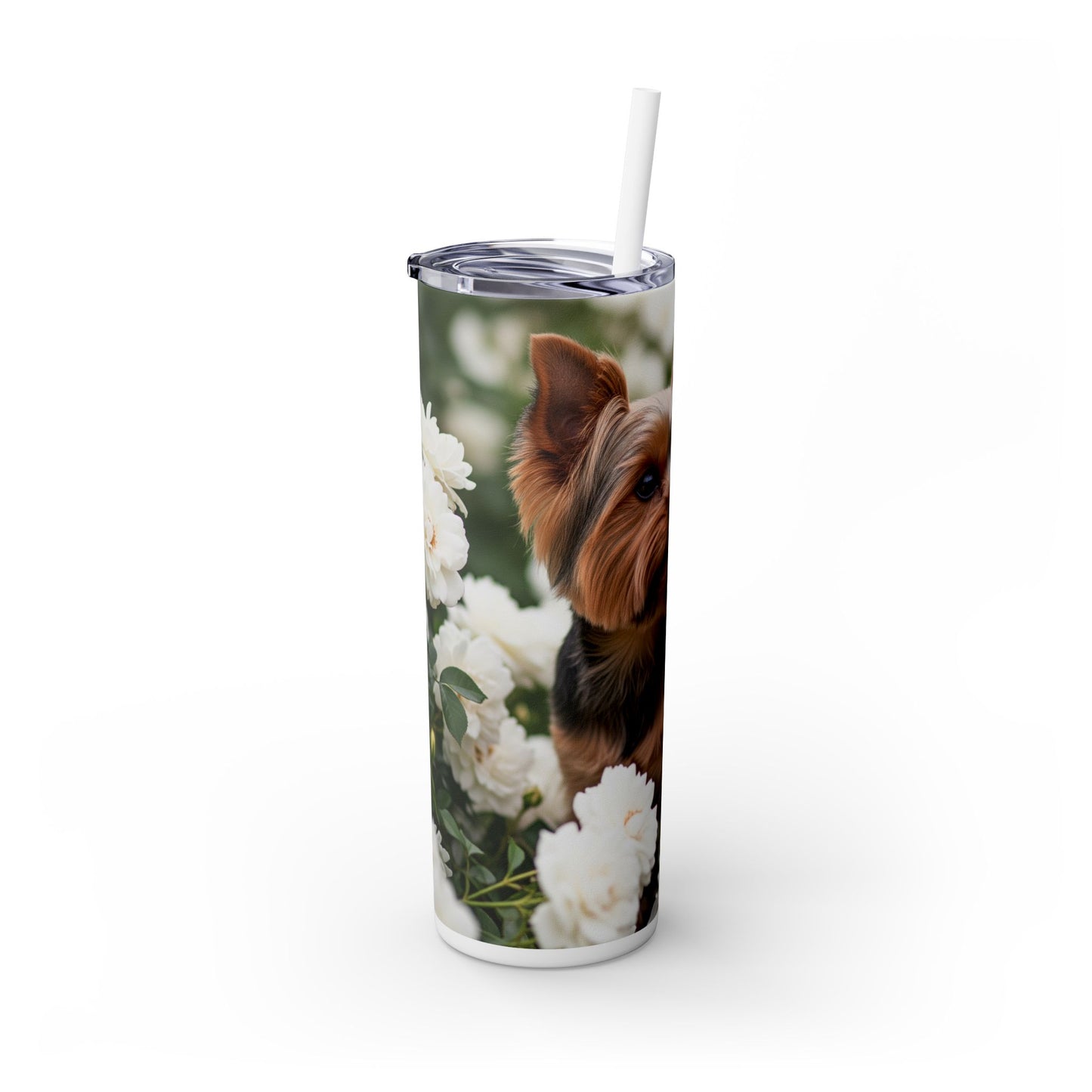 Yorkshire Terrier Skinny Tumbler with Straw, 20oz