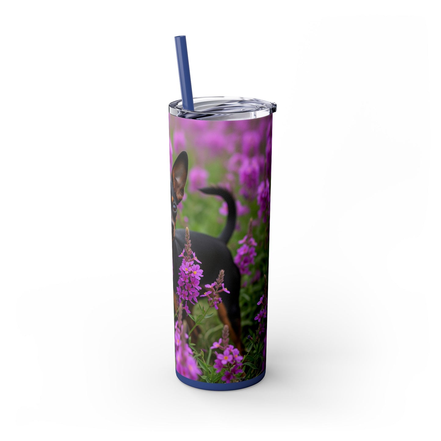 English Toy Terrier Tumbler with Straw, 20oz