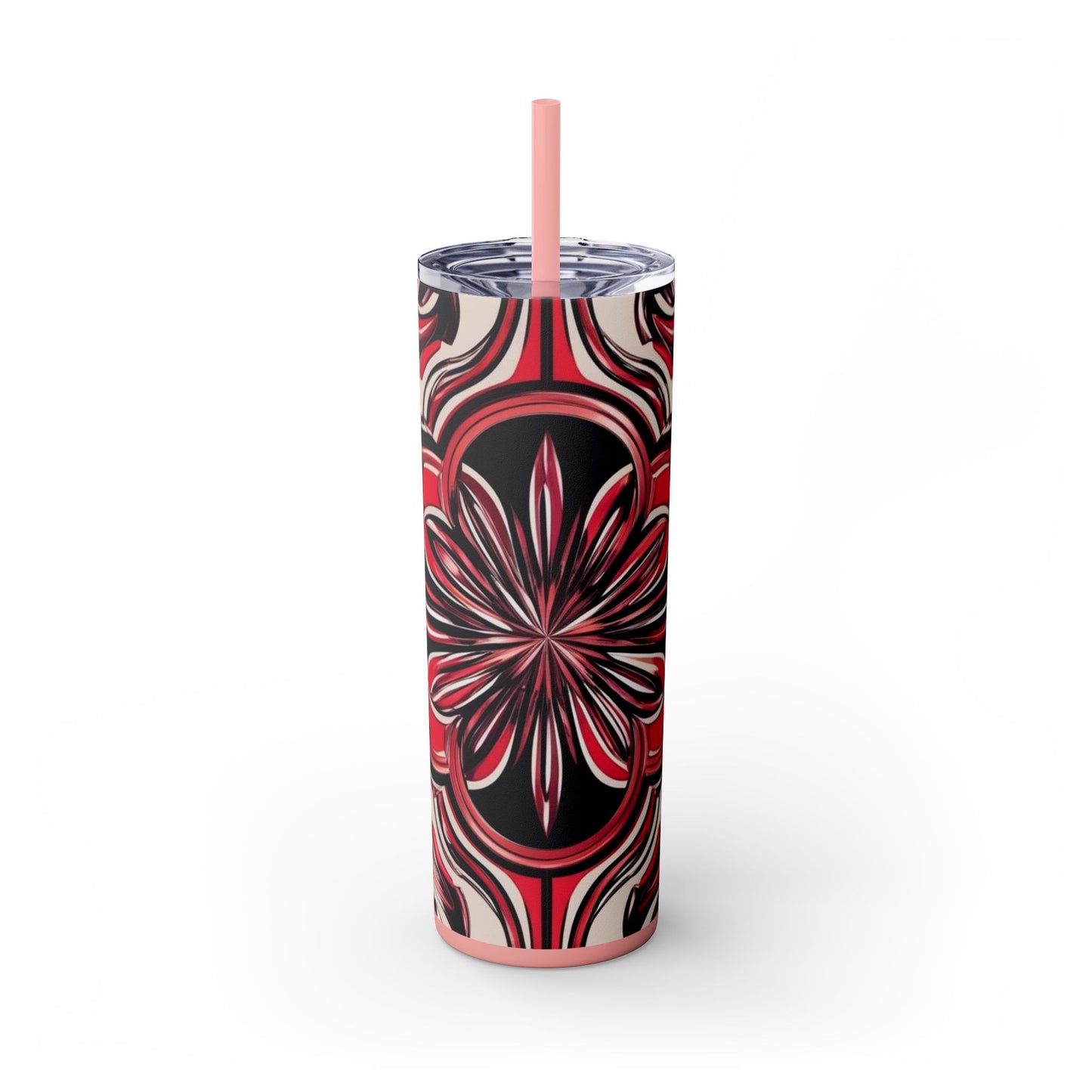 Optical Illusion Skinny Tumbler with Straw, 20oz
