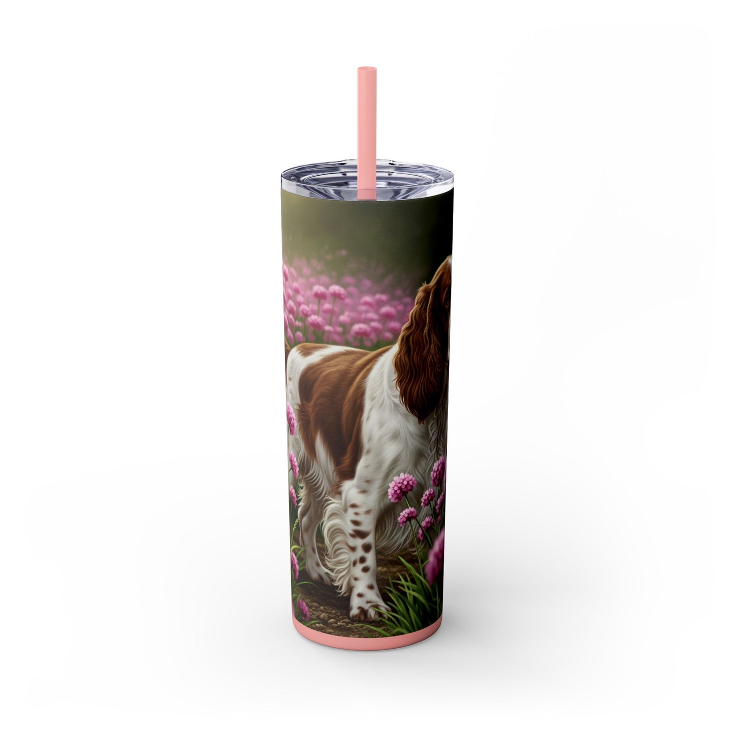 English Springer Spaniel Skinny Tumbler with Straw, 20oz