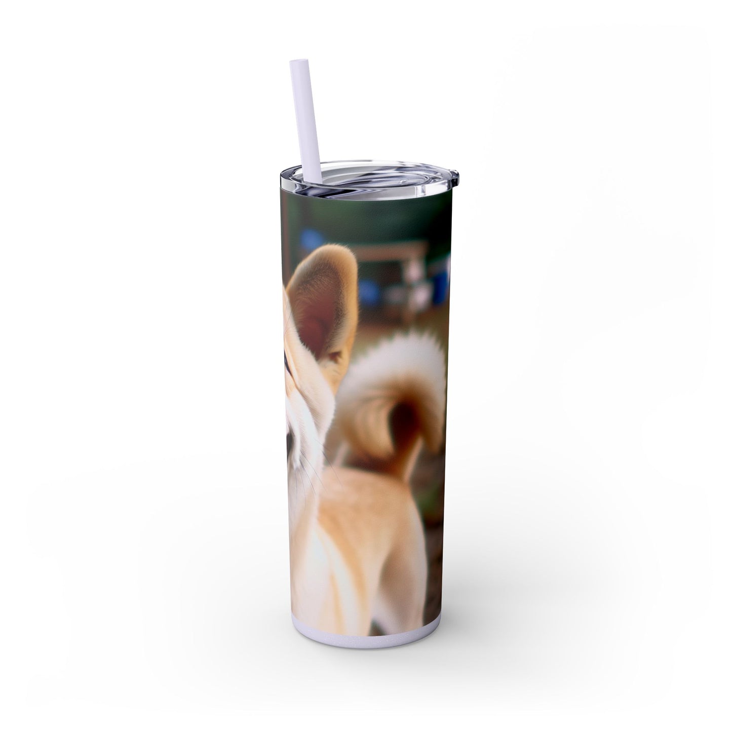 Korean Jindo Dog Tumbler with Straw, 20oz