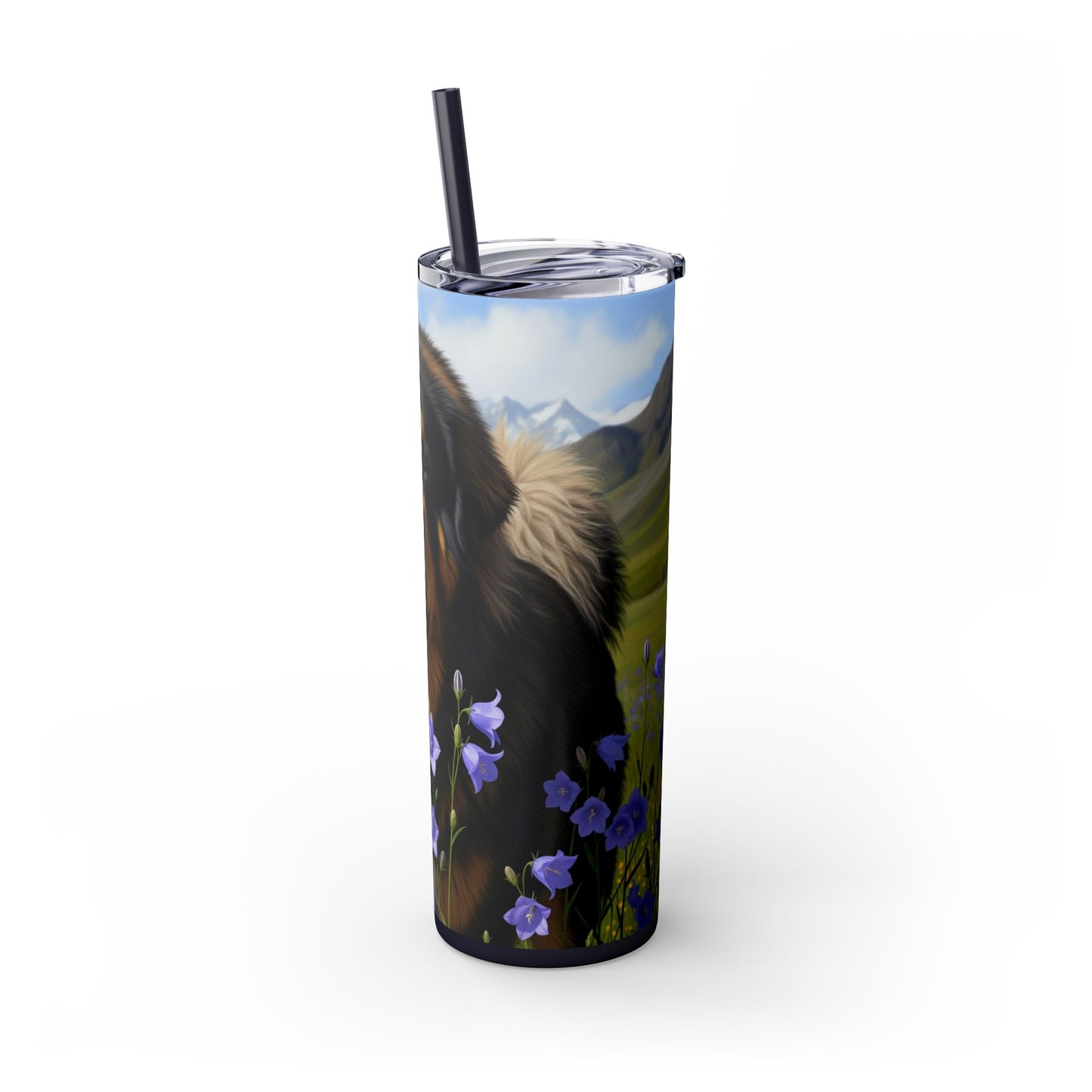 Tibetan Mastiff Skinny Tumbler with Straw, 20oz