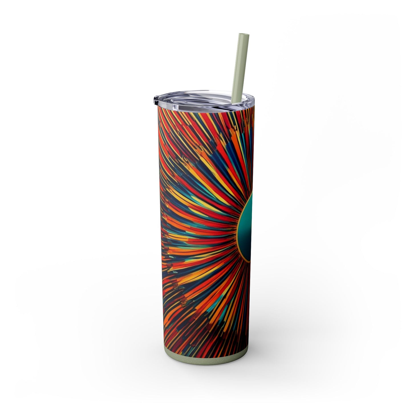 Optical Illusion Skinny Tumbler with Straw, 20oz