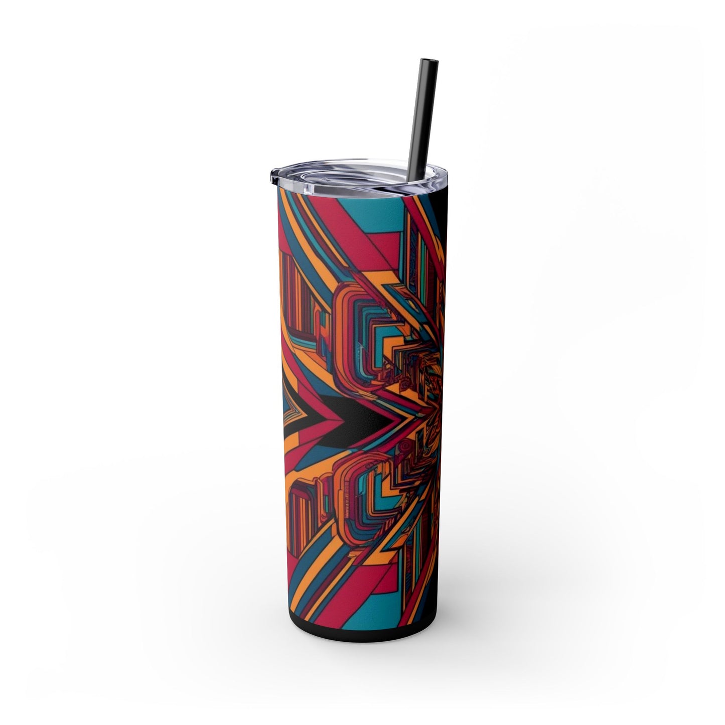 Optical Illusion Skinny Tumbler with Straw, 20oz