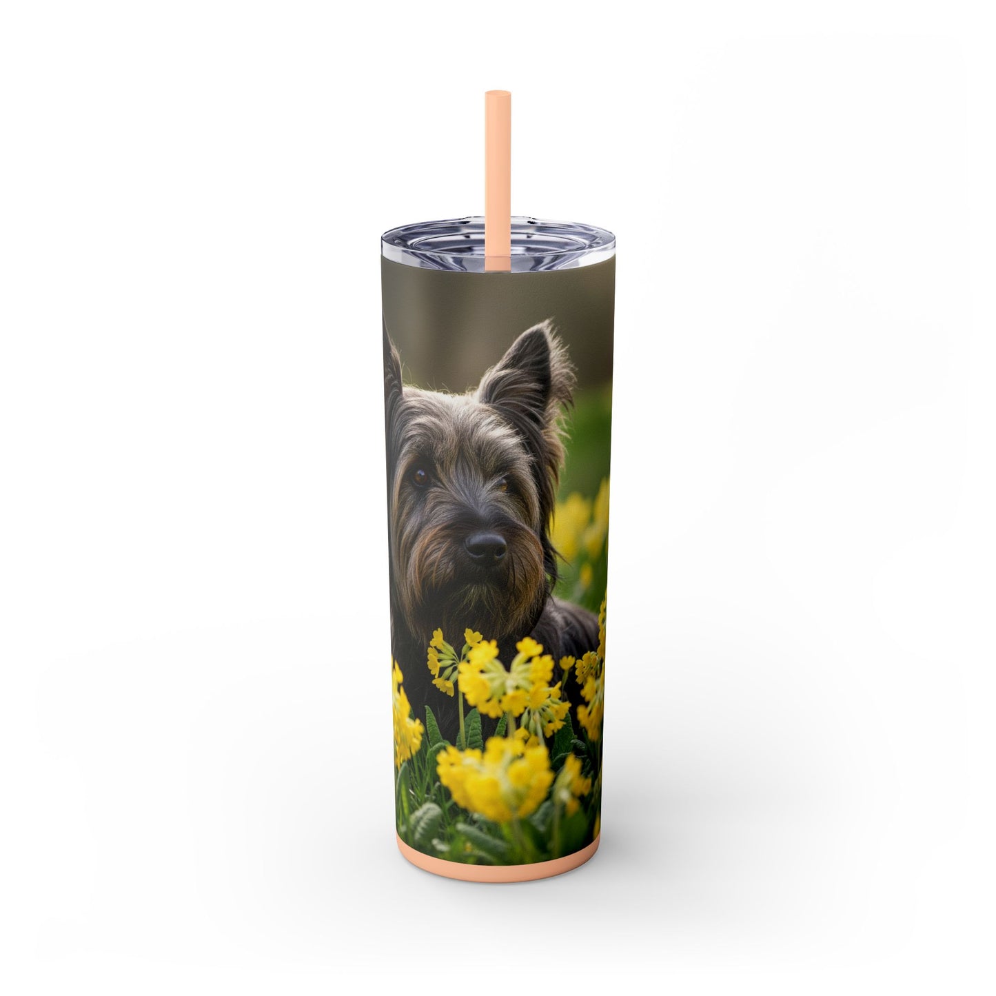 Skye Terrier Skinny Tumbler with Straw, 20oz