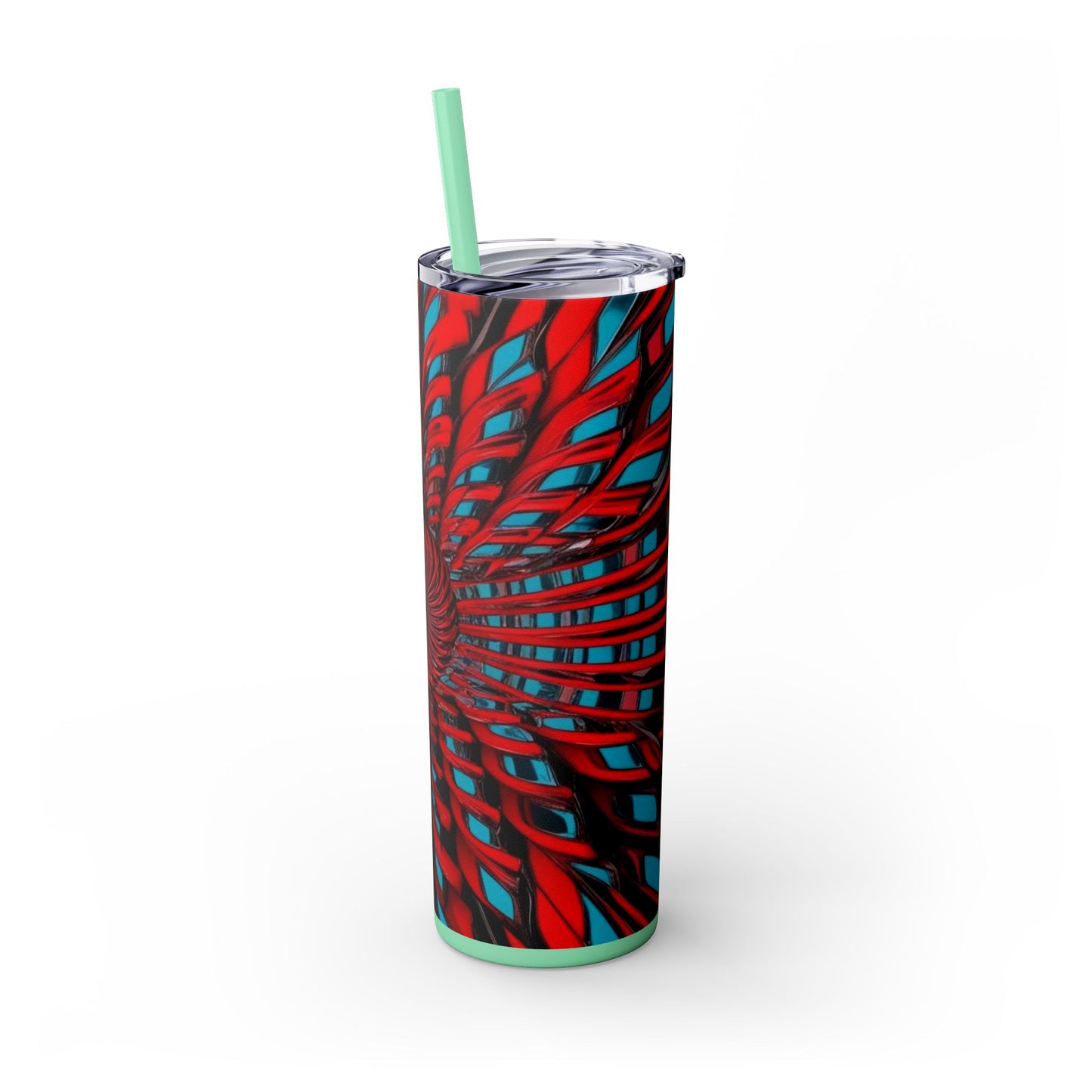 Optical Illusion Skinny Tumbler with Straw, 20oz