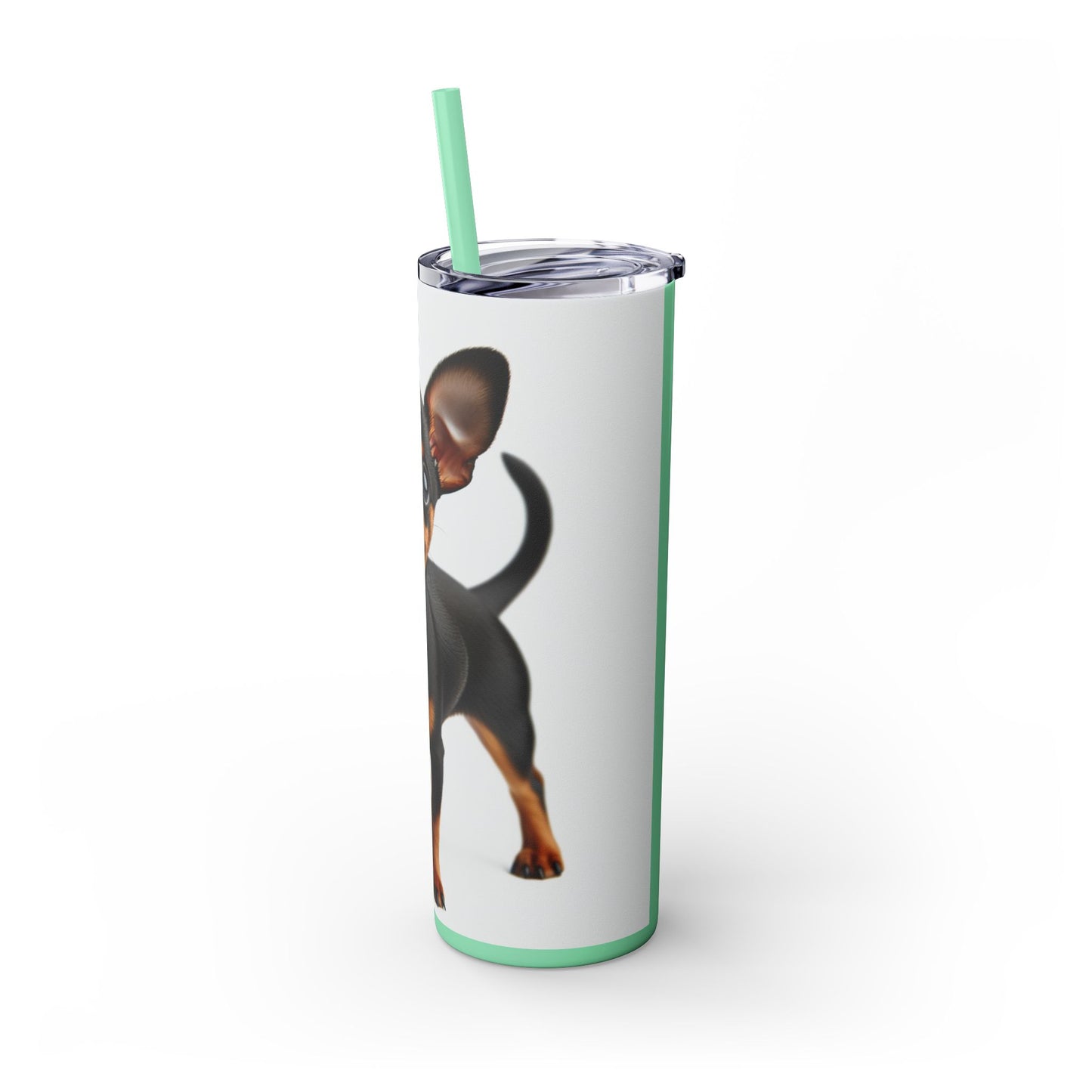 Miniature Pinscher Skinny Tumbler with Straw, 20oz