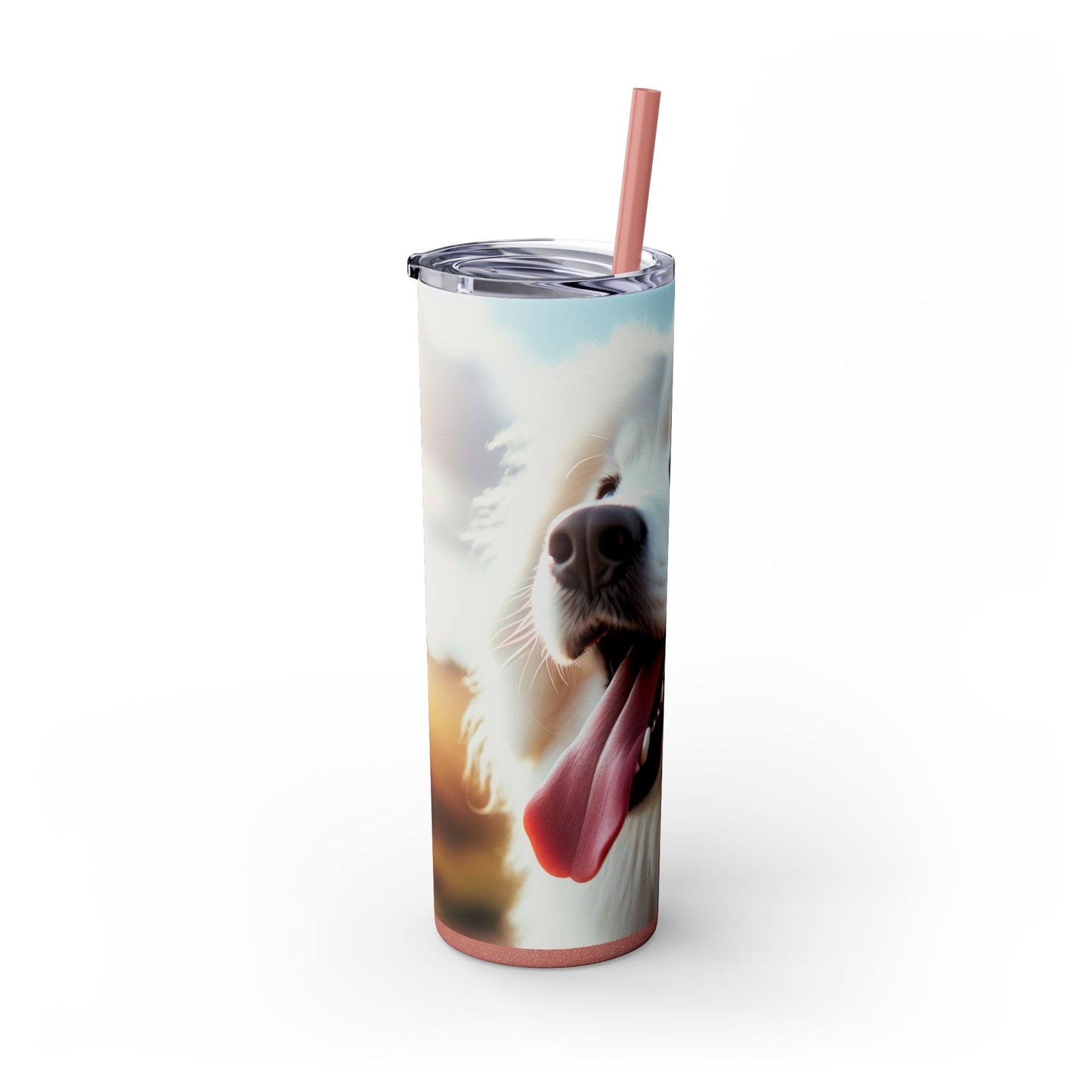 Pyrenean Mountain Dog Skinny Tumbler with Straw, 20oz