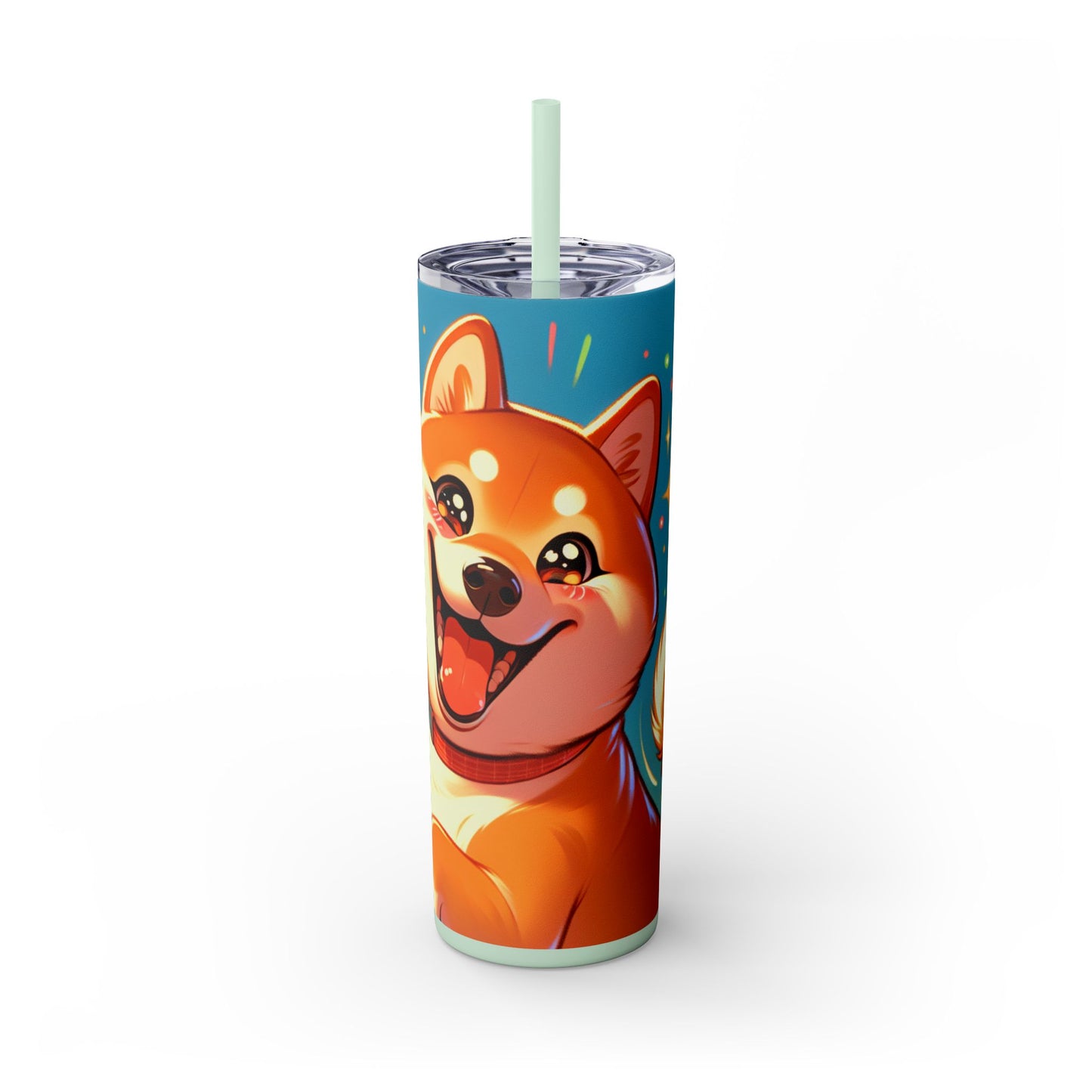 Shiba Inu Skinny Tumbler with Straw, 20oz