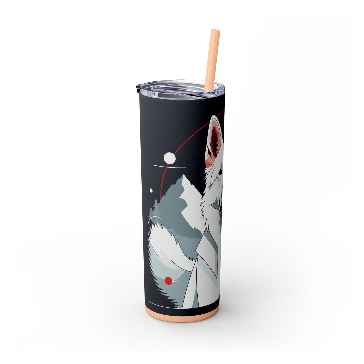 White Swiss Shepherd Dog Skinny Tumbler with Straw, 20oz