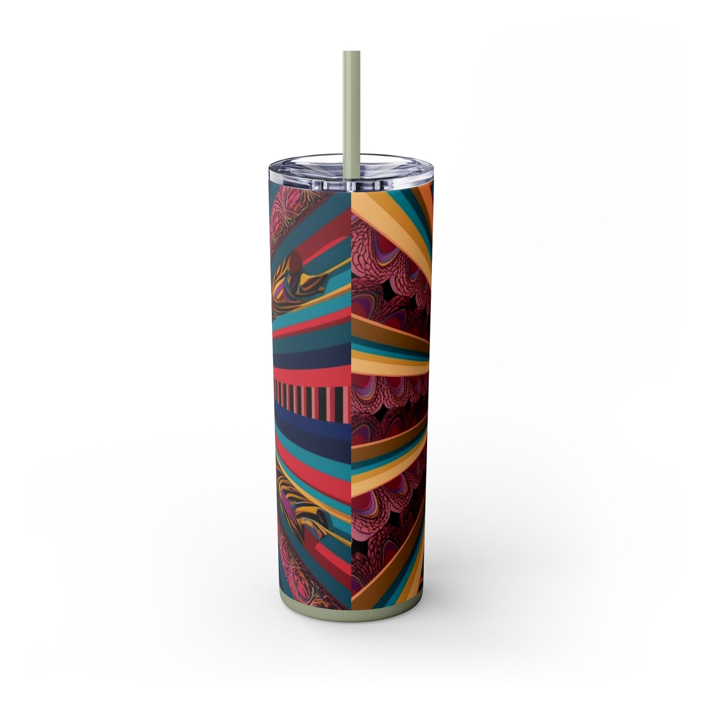 Optical Illusion Skinny Tumbler with Straw, 20oz