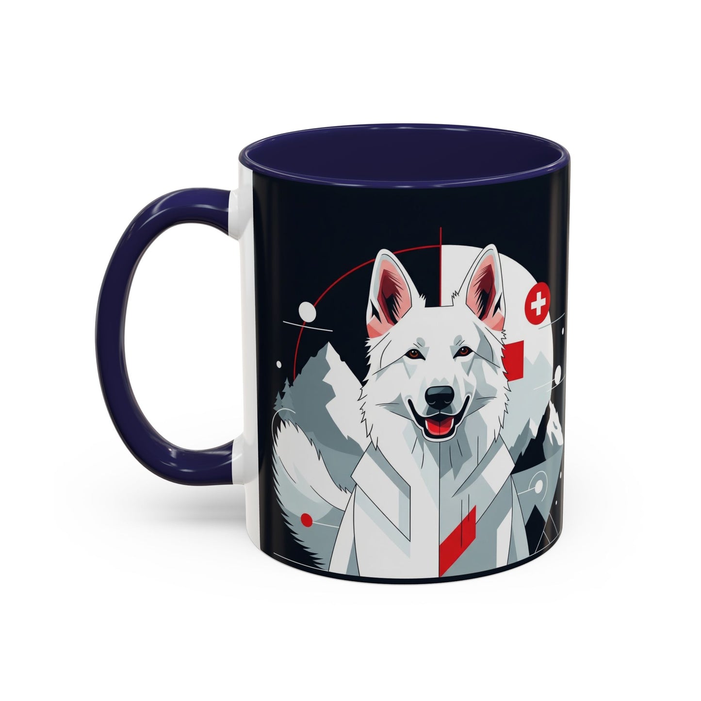 White Swiss Shepherd Dog Accent Coffee Mug - Perfect Gift for Dog Lovers
