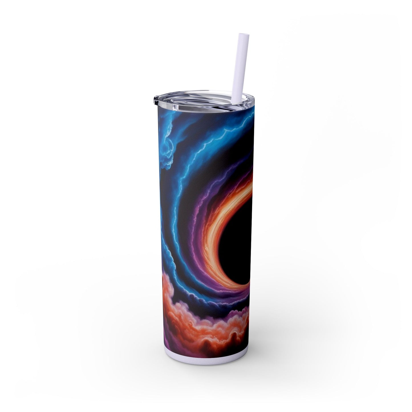 Optical Illusion Skinny Tumbler with Straw, 20oz