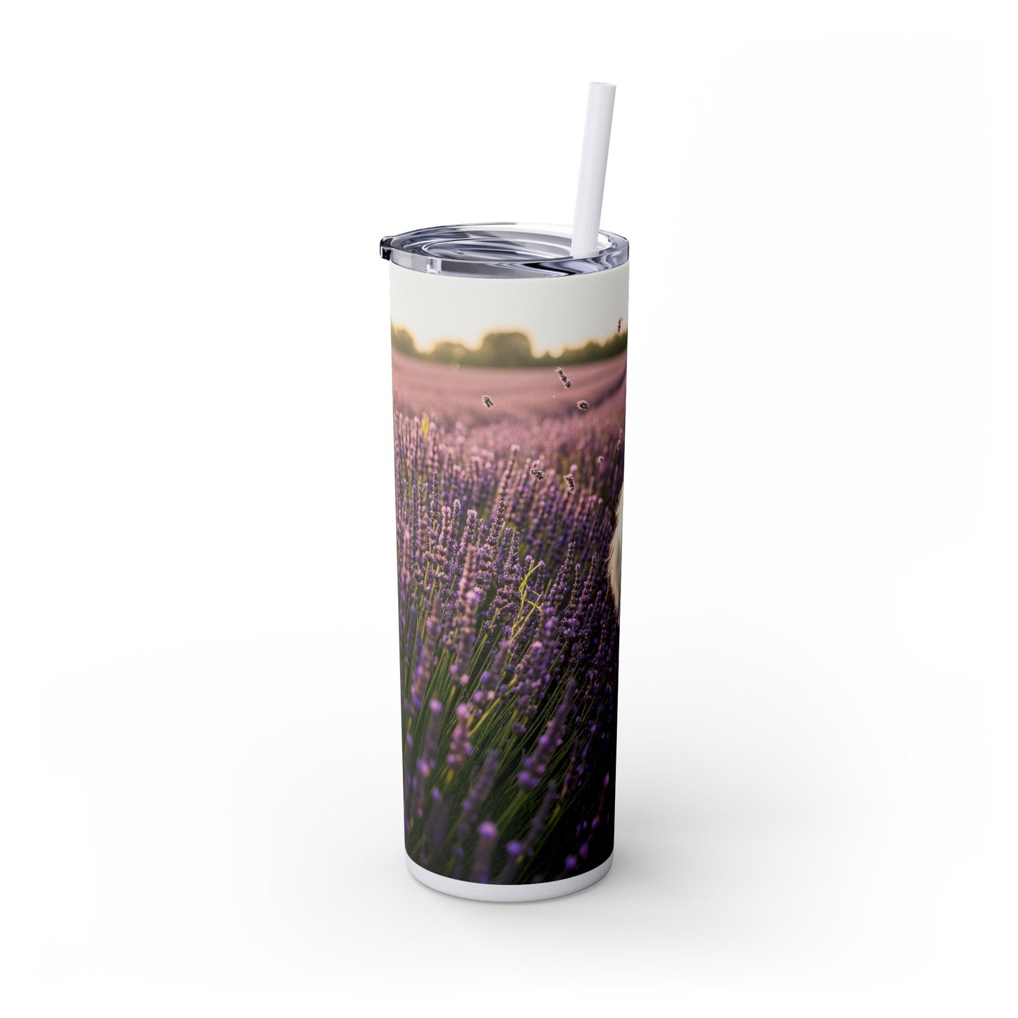 Poodle Skinny Tumbler with Straw, 20oz